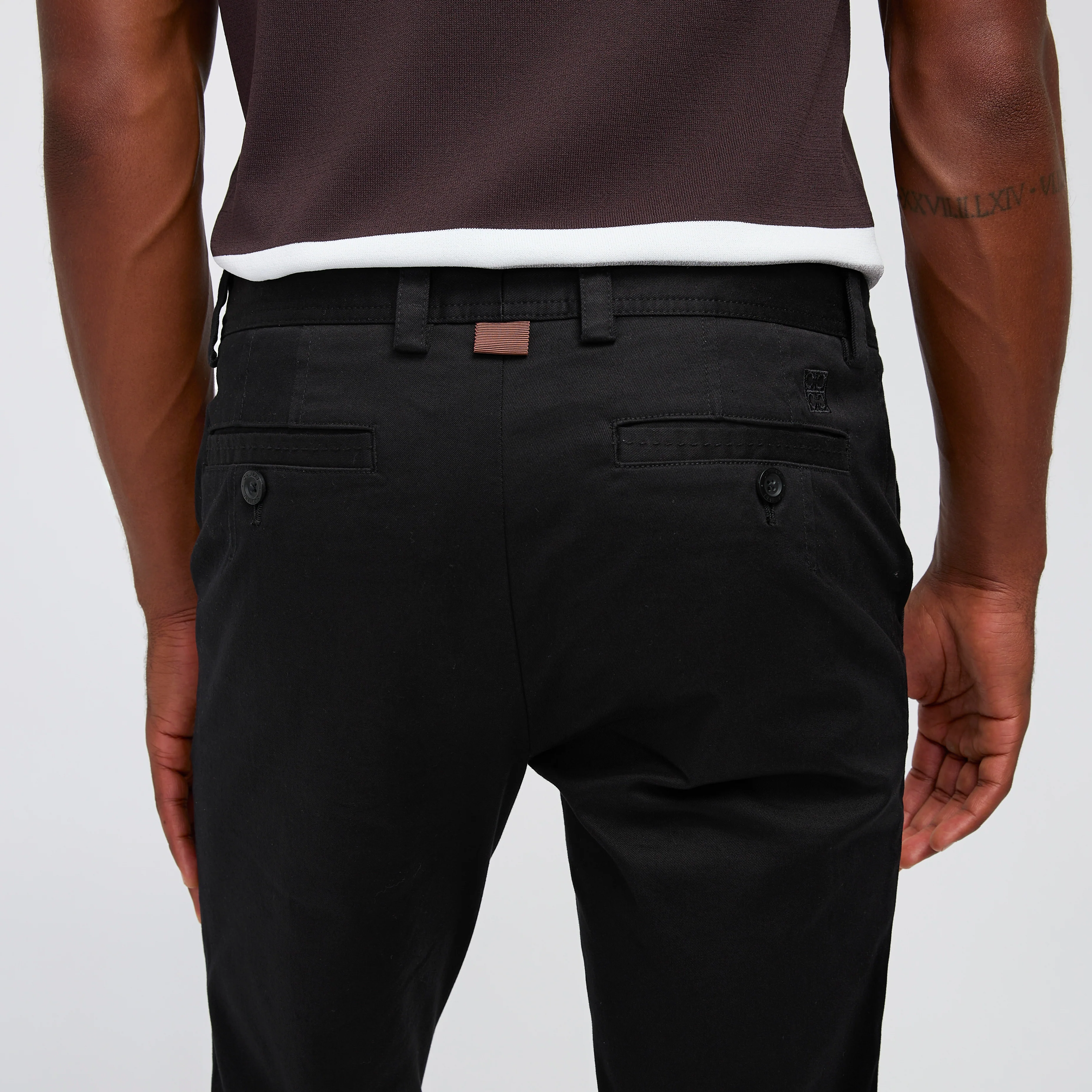 Slim Fit Cotton Stretch Chinos Black - Image 5