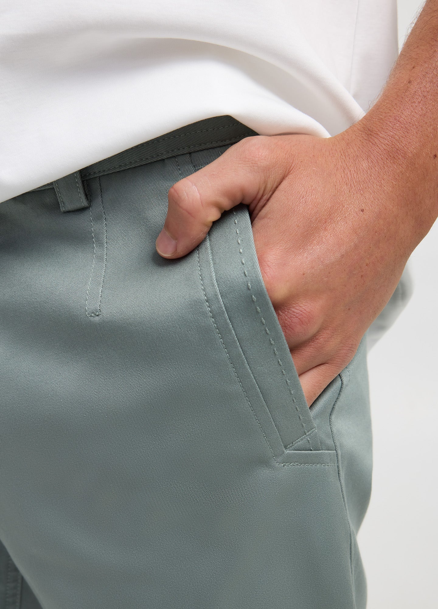 Slim Fit Cotton Stretch Chinos Sage - Image 4