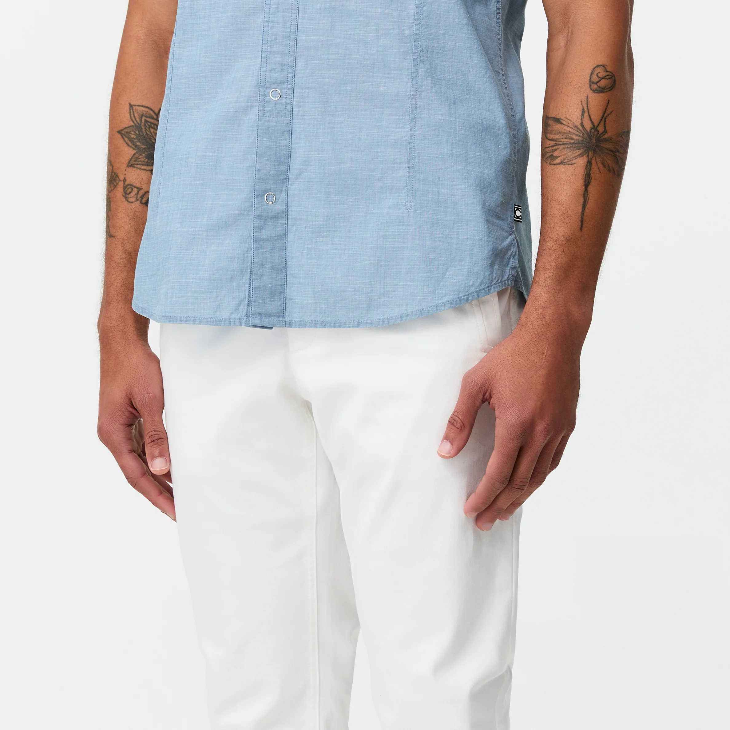 Slim Fit Cotton Stretch Chinos White - Image 3