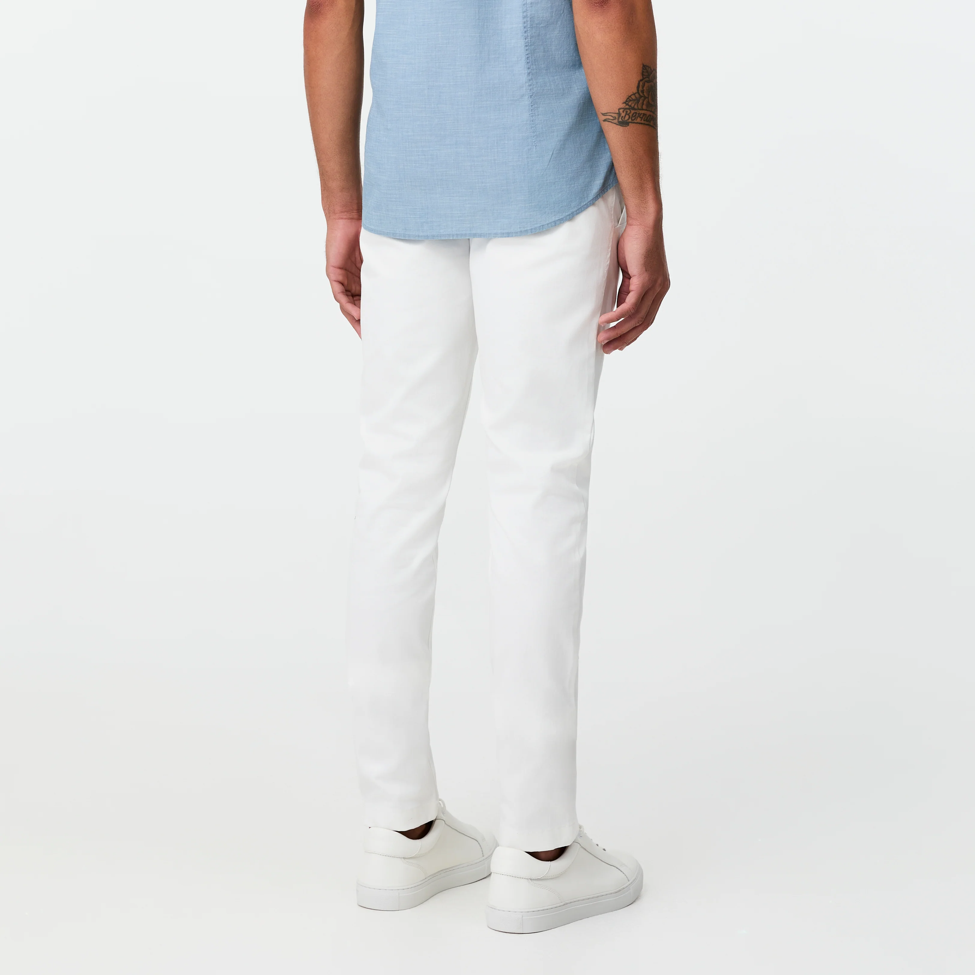 Slim Fit Cotton Stretch Chinos White - Image 5