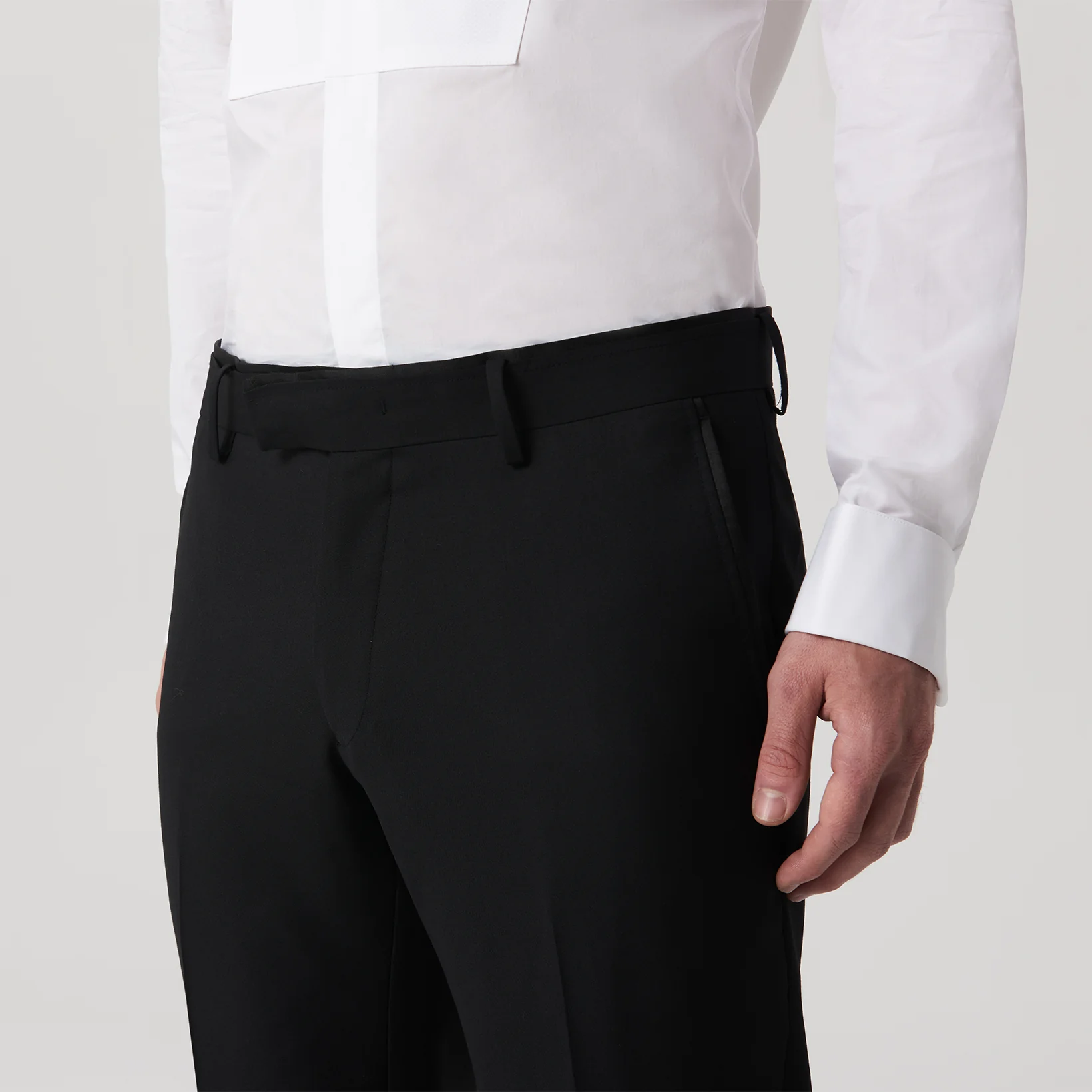 Slim-Fit Pure Wool Evening Pant Black - Image 4