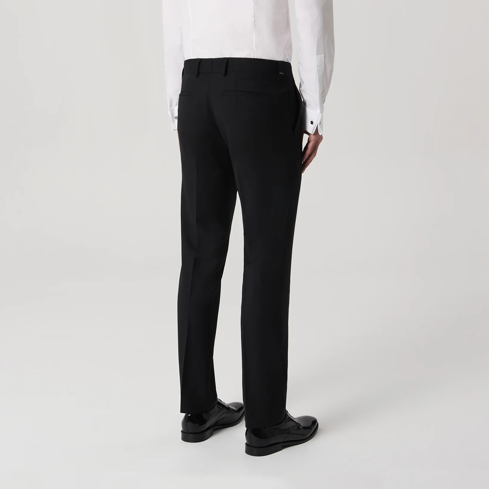Slim-Fit Pure Wool Evening Pant Black - Image 5