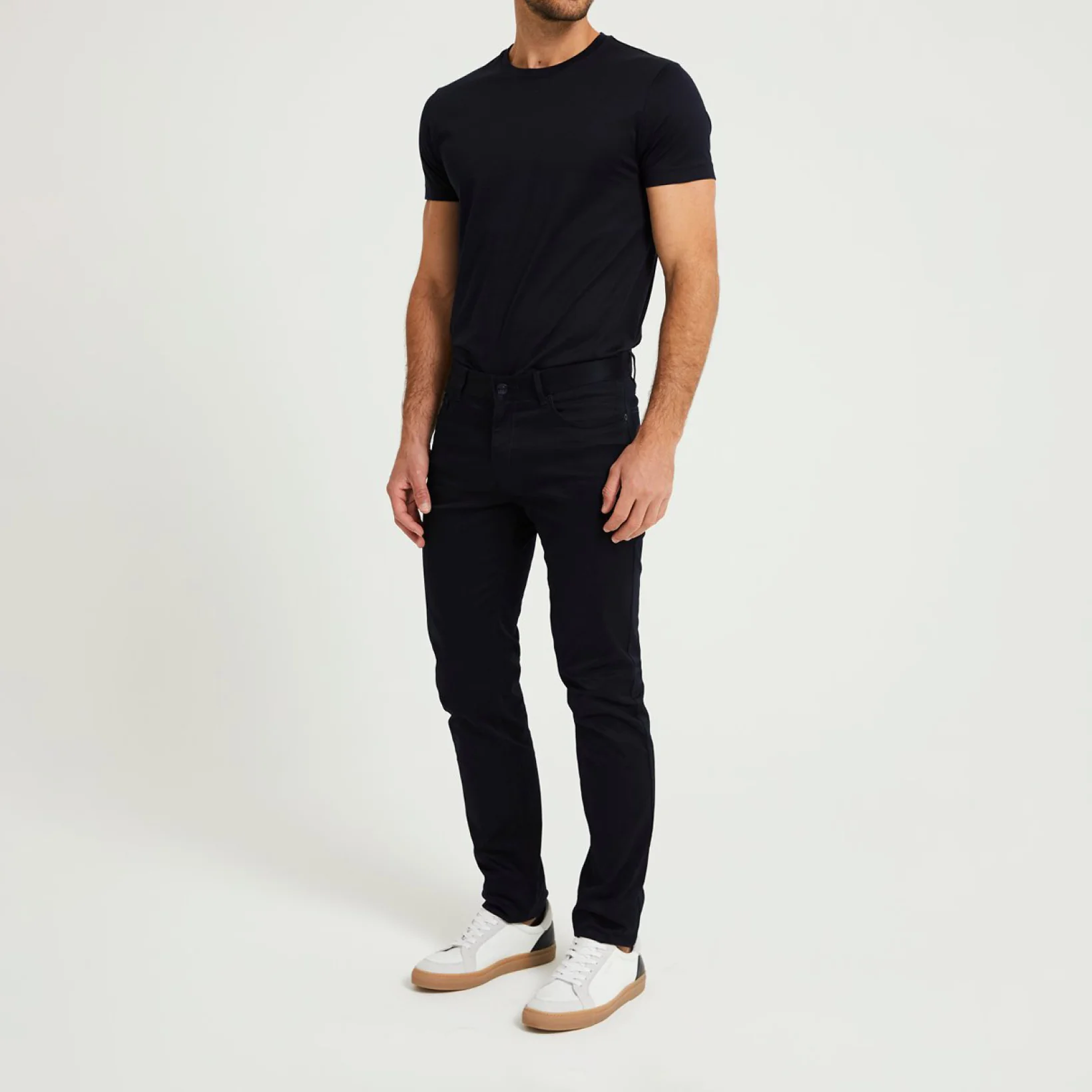 Slim Fit Solid Colour 5 Pocket Jeans Navy - Image 3