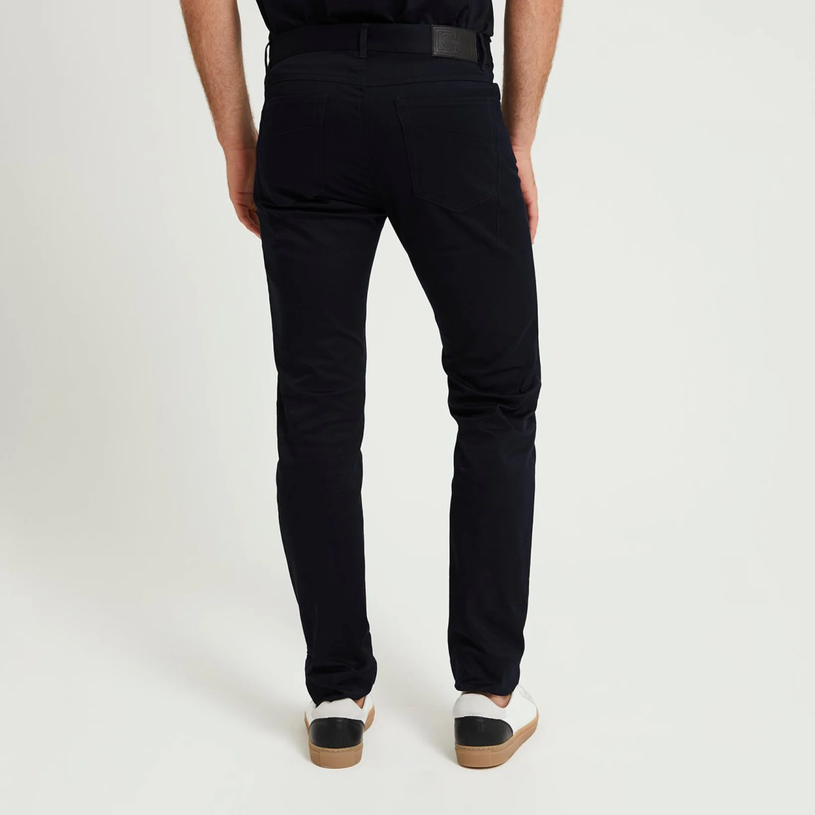 Slim Fit Solid Colour 5 Pocket Jeans Navy - Image 4