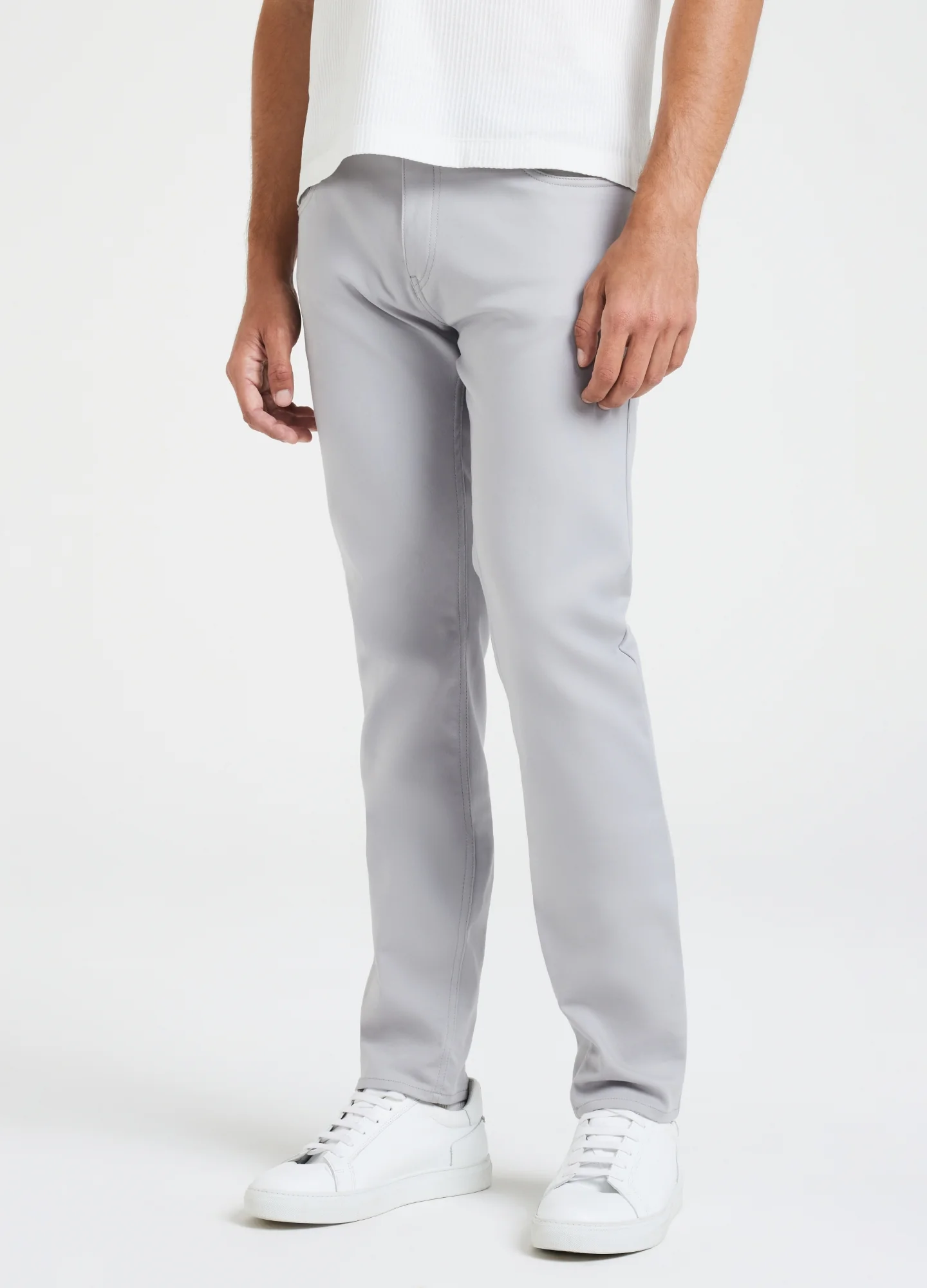 Slim Fit Tech Cotton Stretch Jeans Steel - Image 3