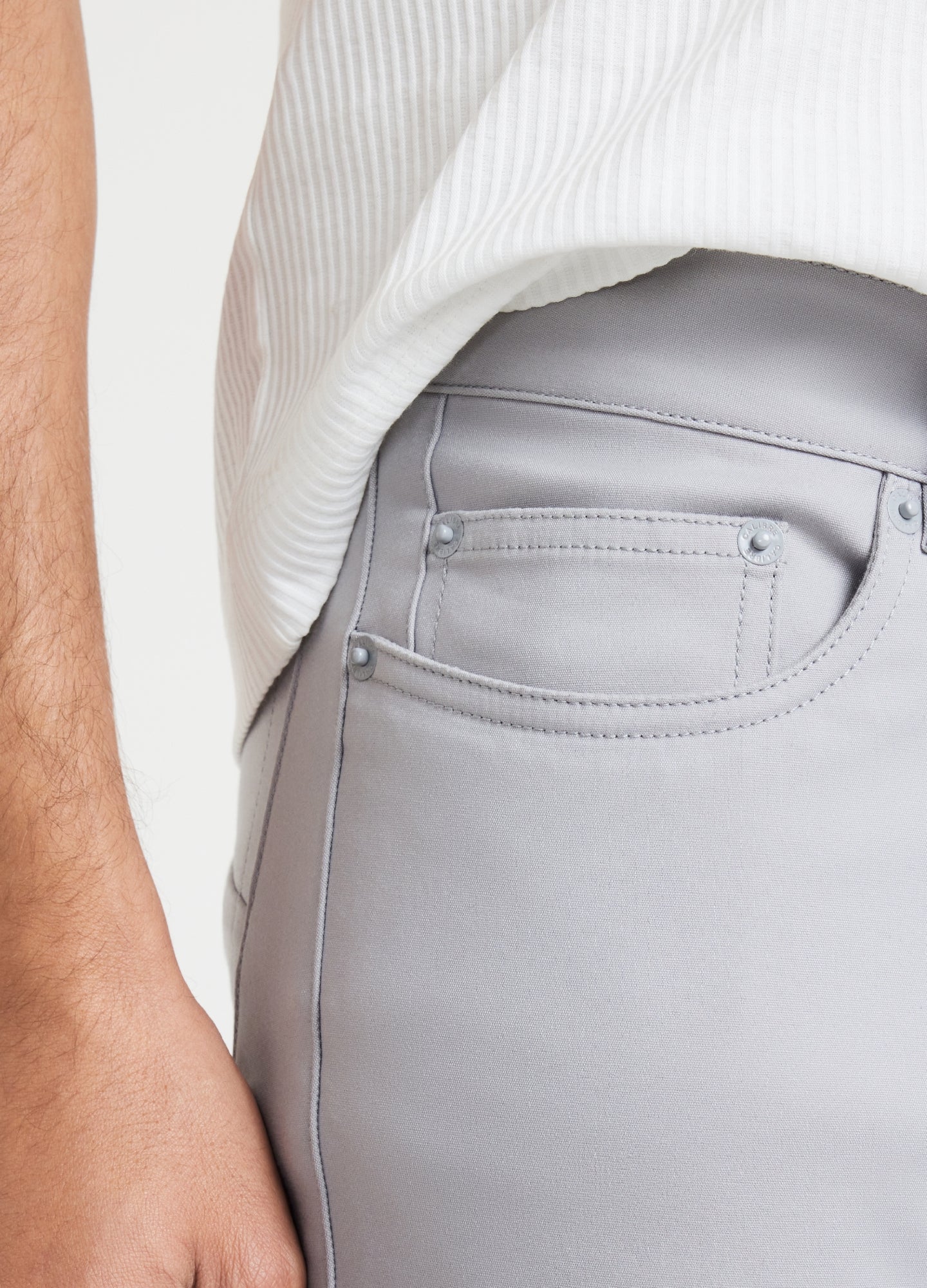 Slim Fit Tech Cotton Stretch Jeans Steel - Image 4