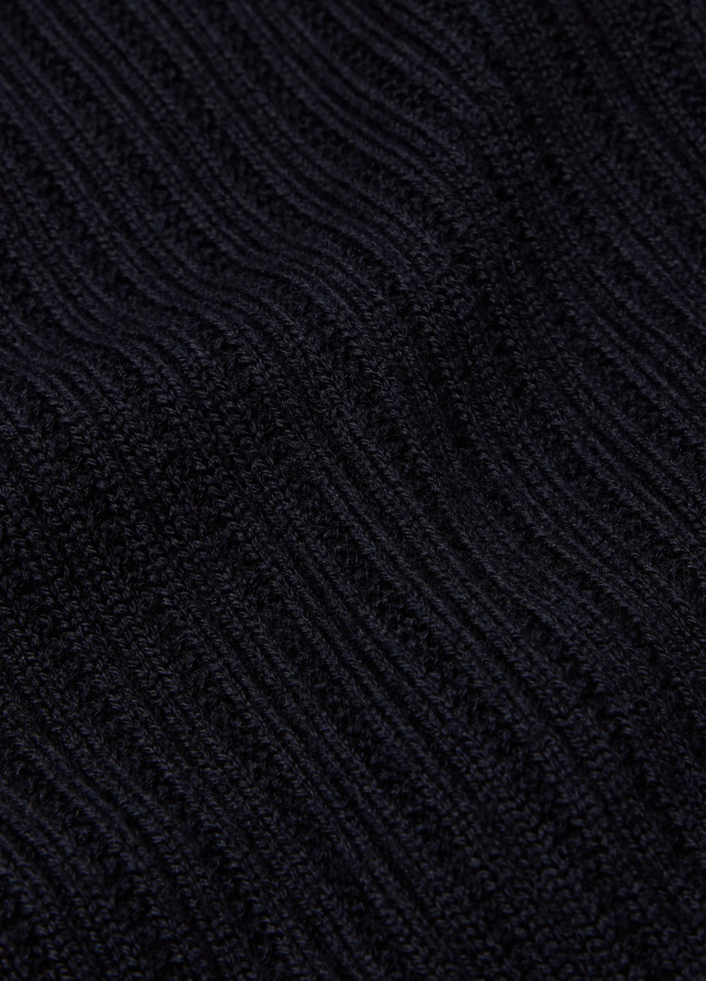 Slim Merino Wool Rib Sweater Navy - Image 6