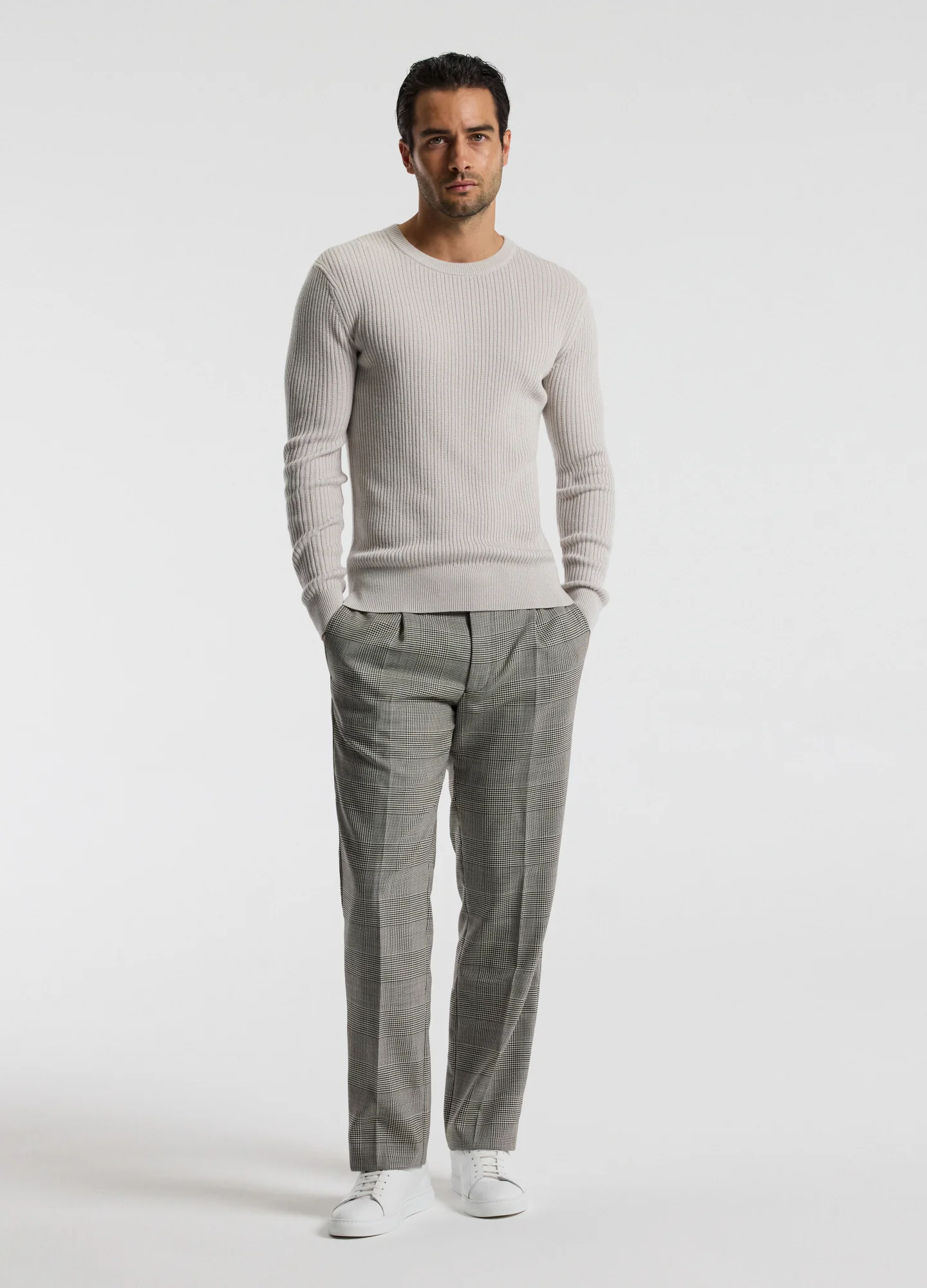 Slim Merino Wool Rib Sweater Salt - Image 2