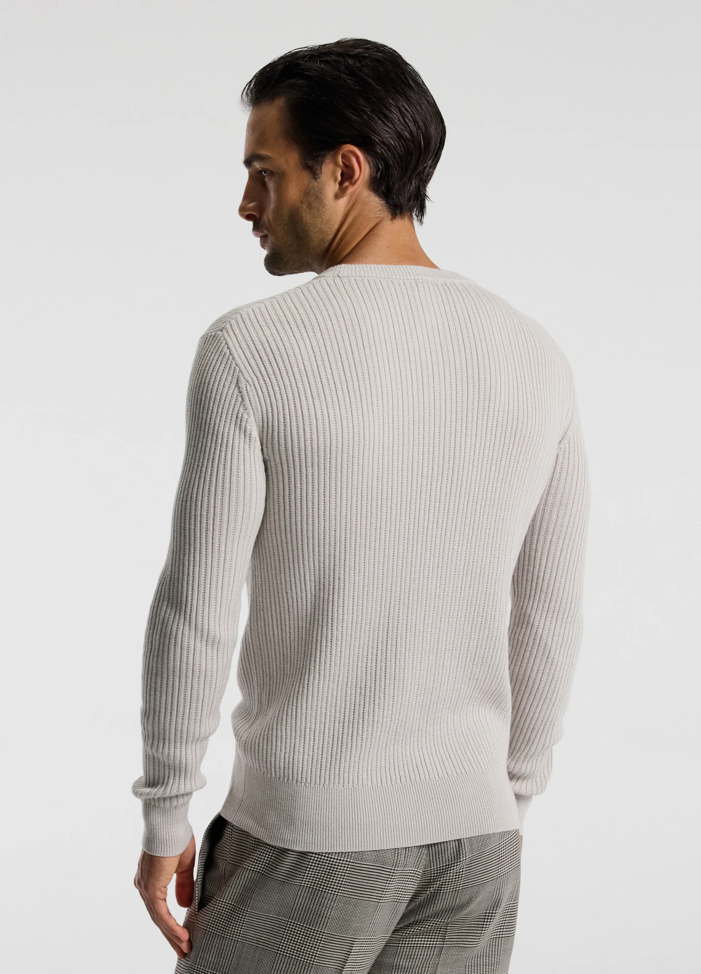 Slim Merino Wool Rib Sweater Salt - Image 5