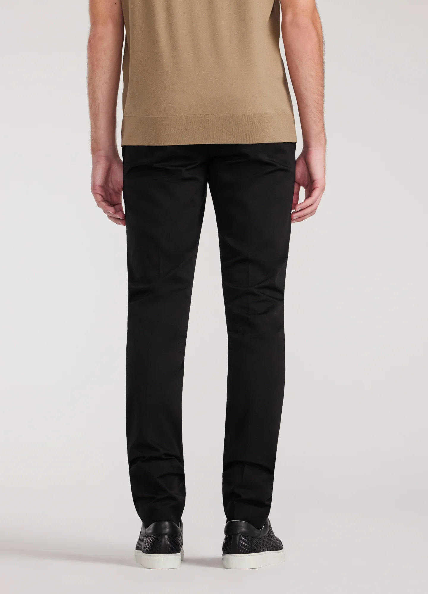 Slim Stretch Mercerised Cotton Pants Black - Image 5