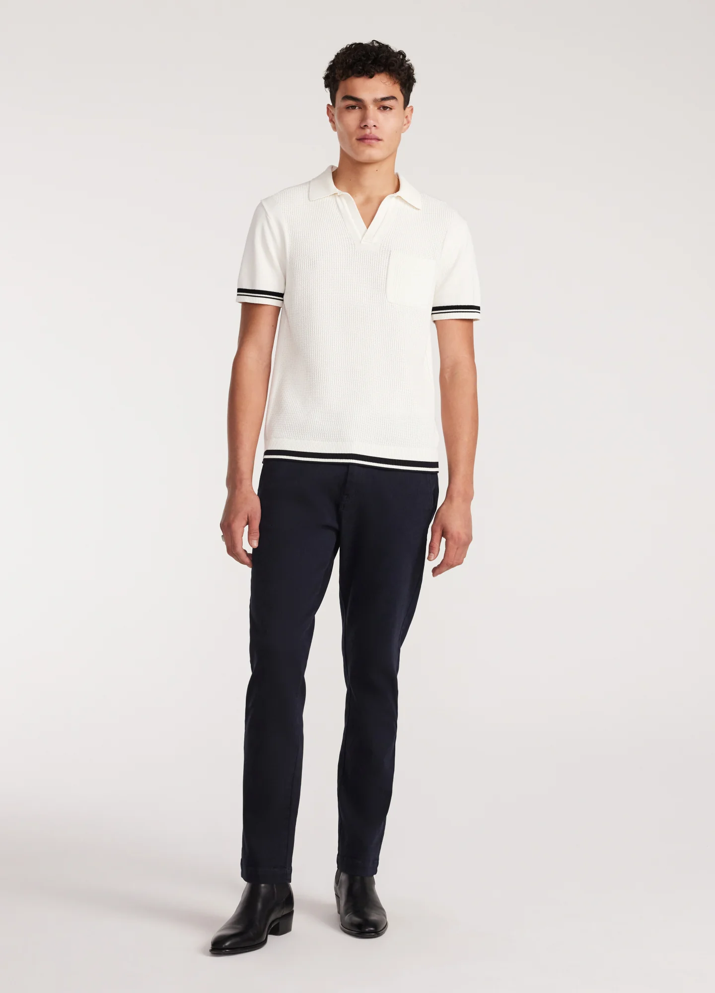 Slim Tapered Denim Pants Navy - Image 2