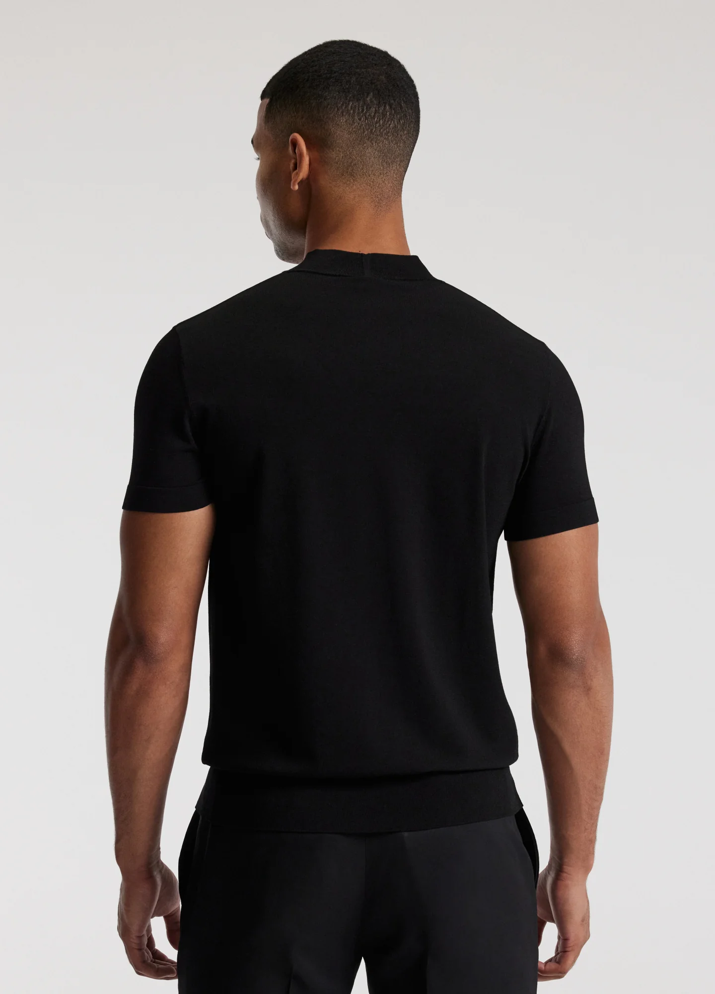 Slim Tech Knit T-shirt Black - Image 5