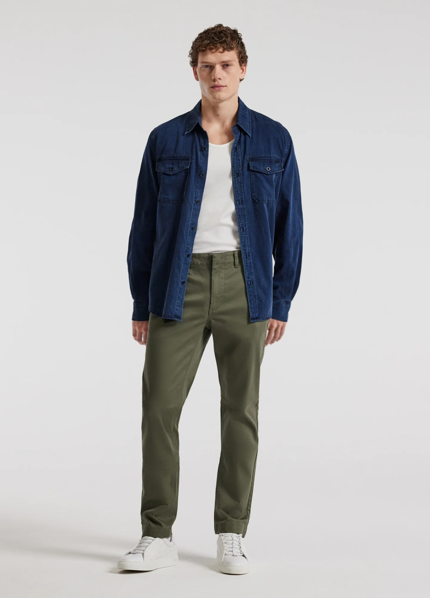 Slim Washed Chinos Khaki - Image 2