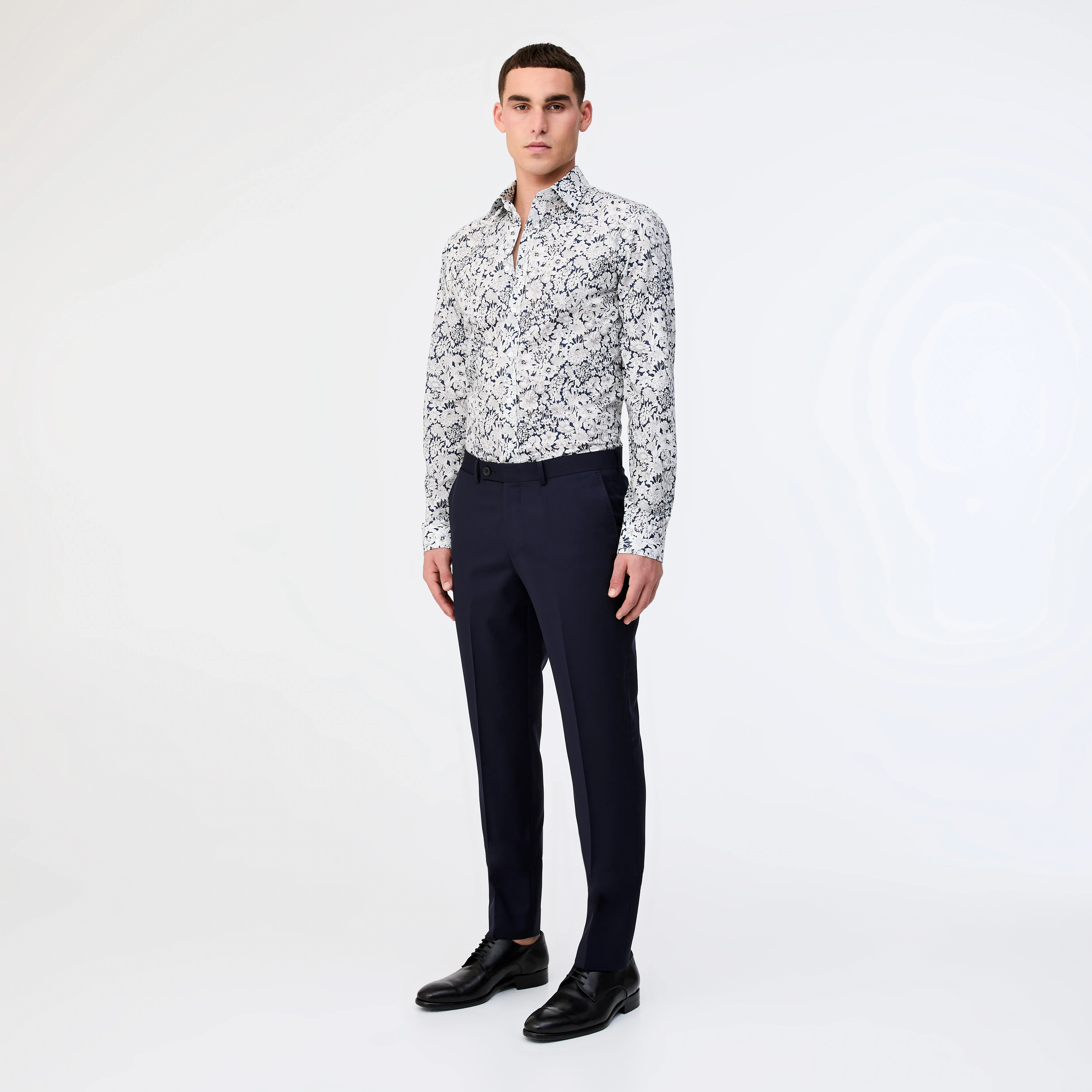 Slim Fit Wool Twill Pant Navy - Image 3