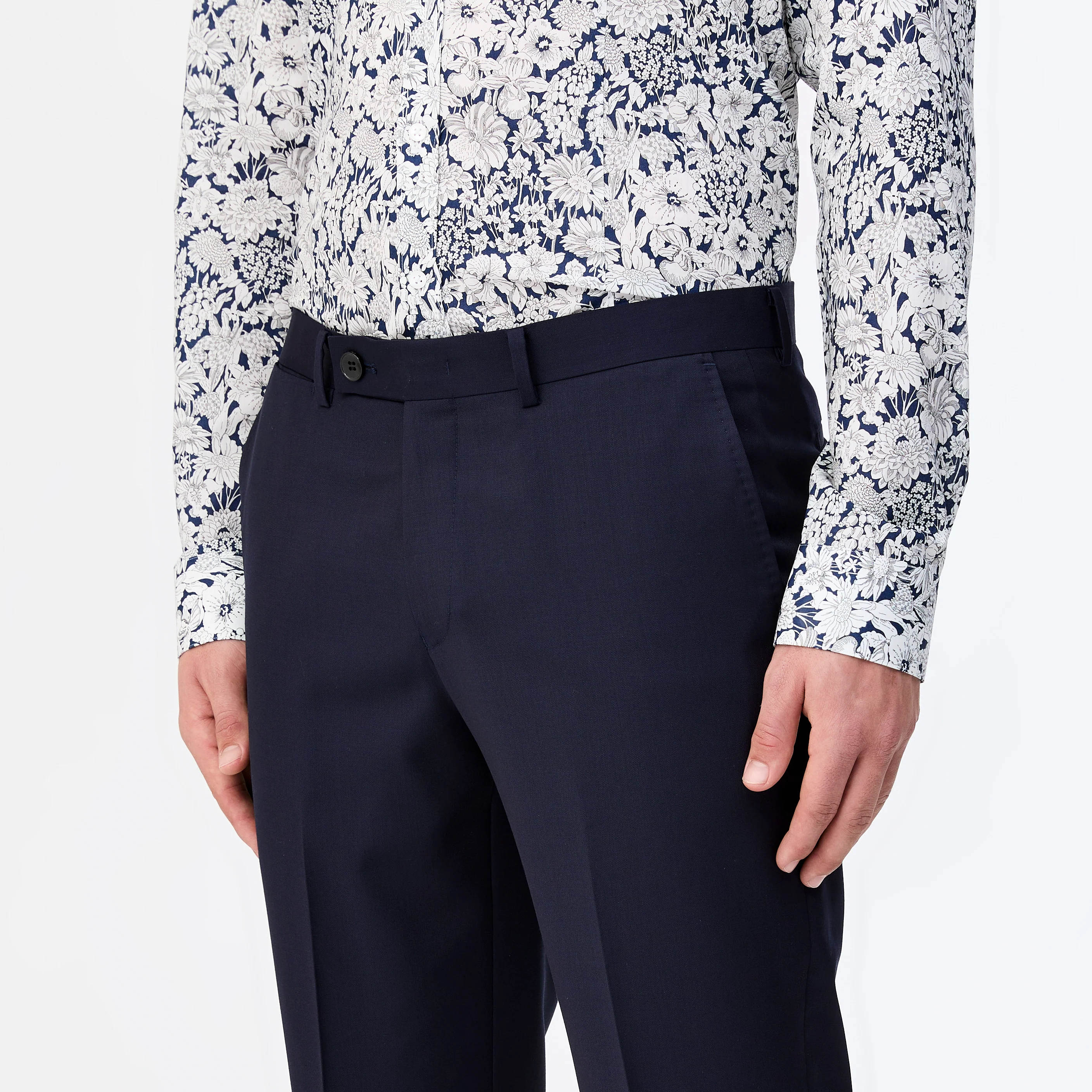 Slim Fit Wool Twill Pant Navy - Image 4