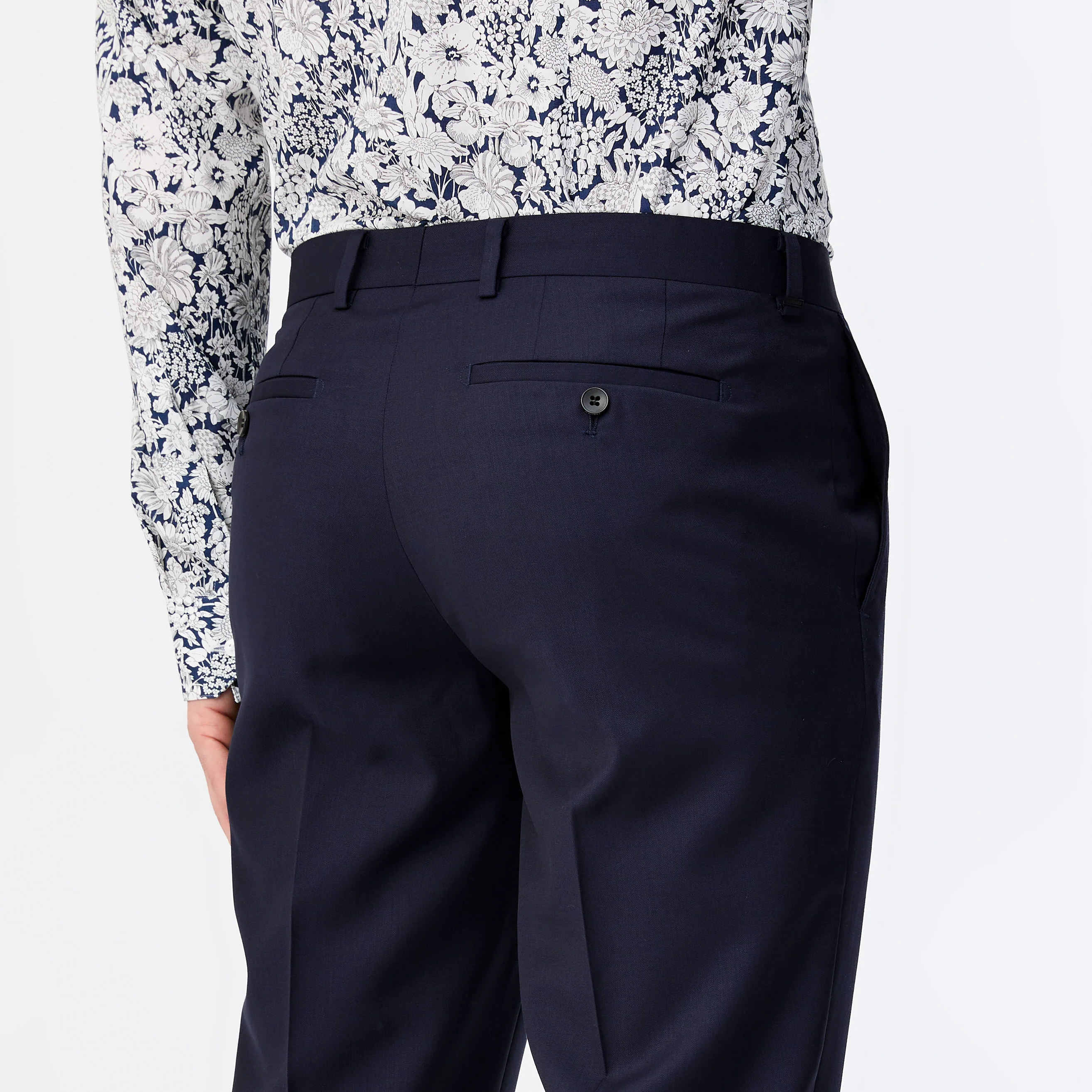 Slim Fit Wool Twill Pant Navy - Image 5