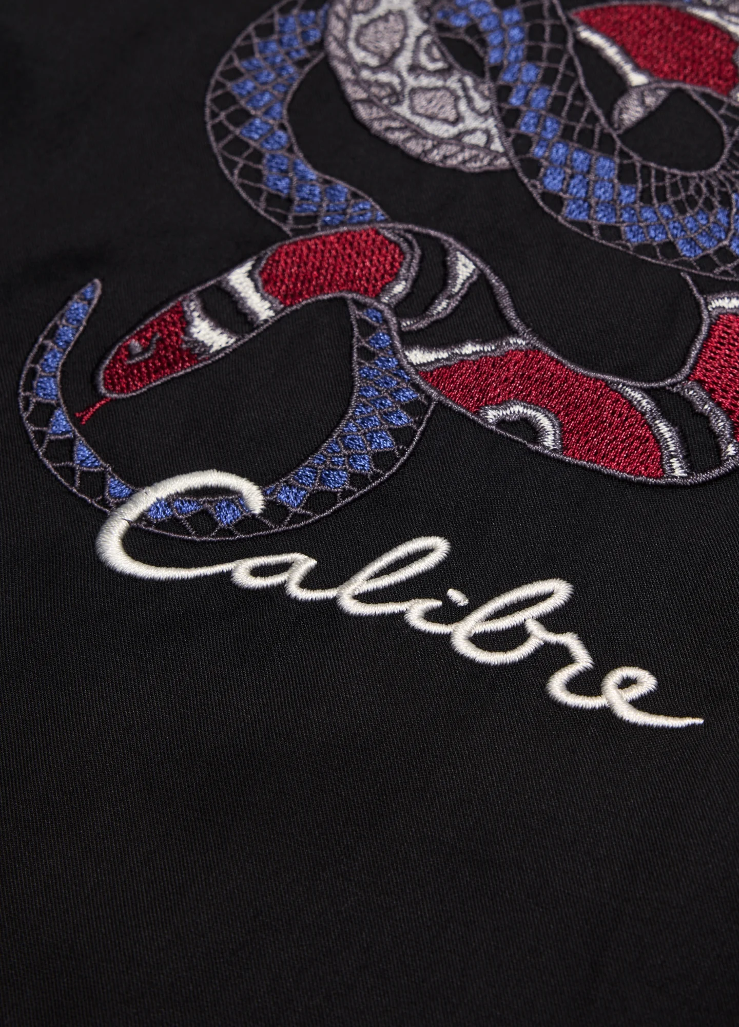 Snake Embroidered Short Sleeve Shirt Black - Image 6
