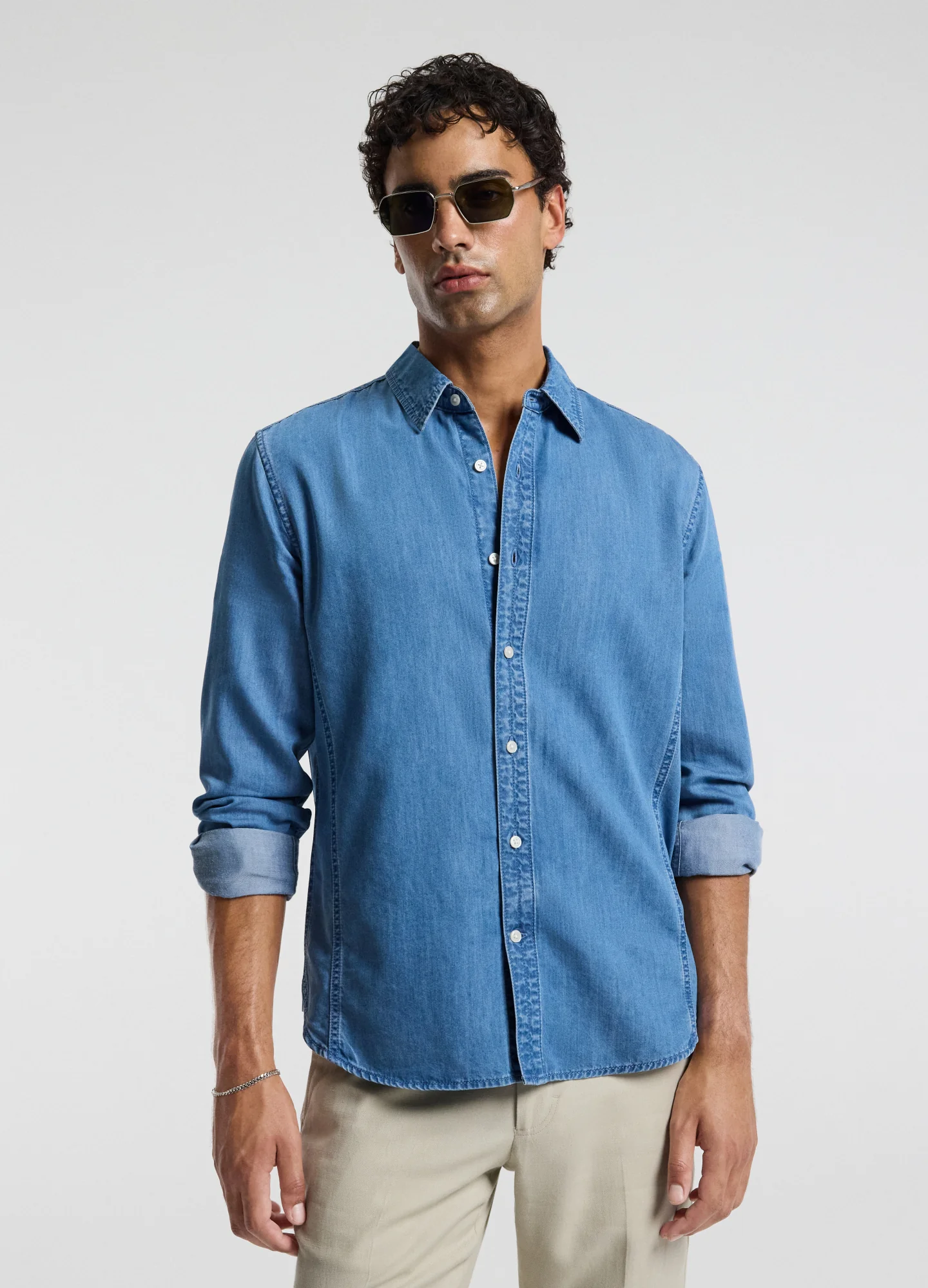 Soft Chambray Shirt Light Blue - Image 3