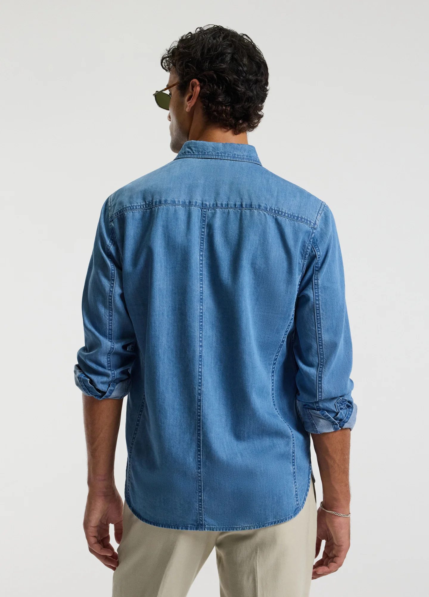 Soft Chambray Shirt Light Blue - Image 5