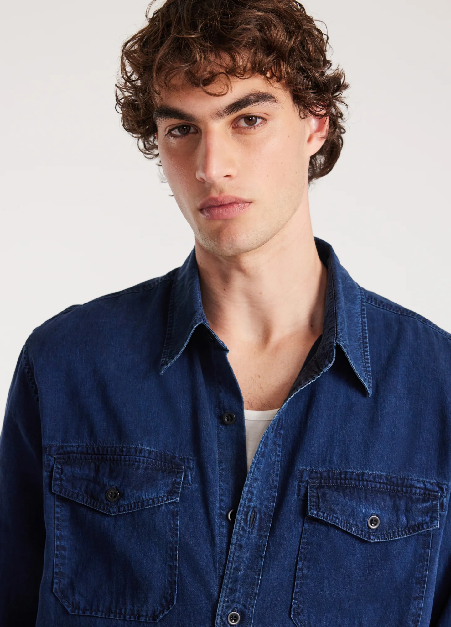 Soft Denim Utility Shirt Indigo - Image 4