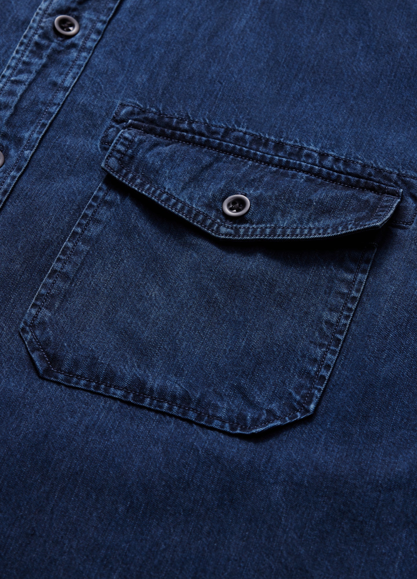 Soft Denim Utility Shirt Indigo - Image 6