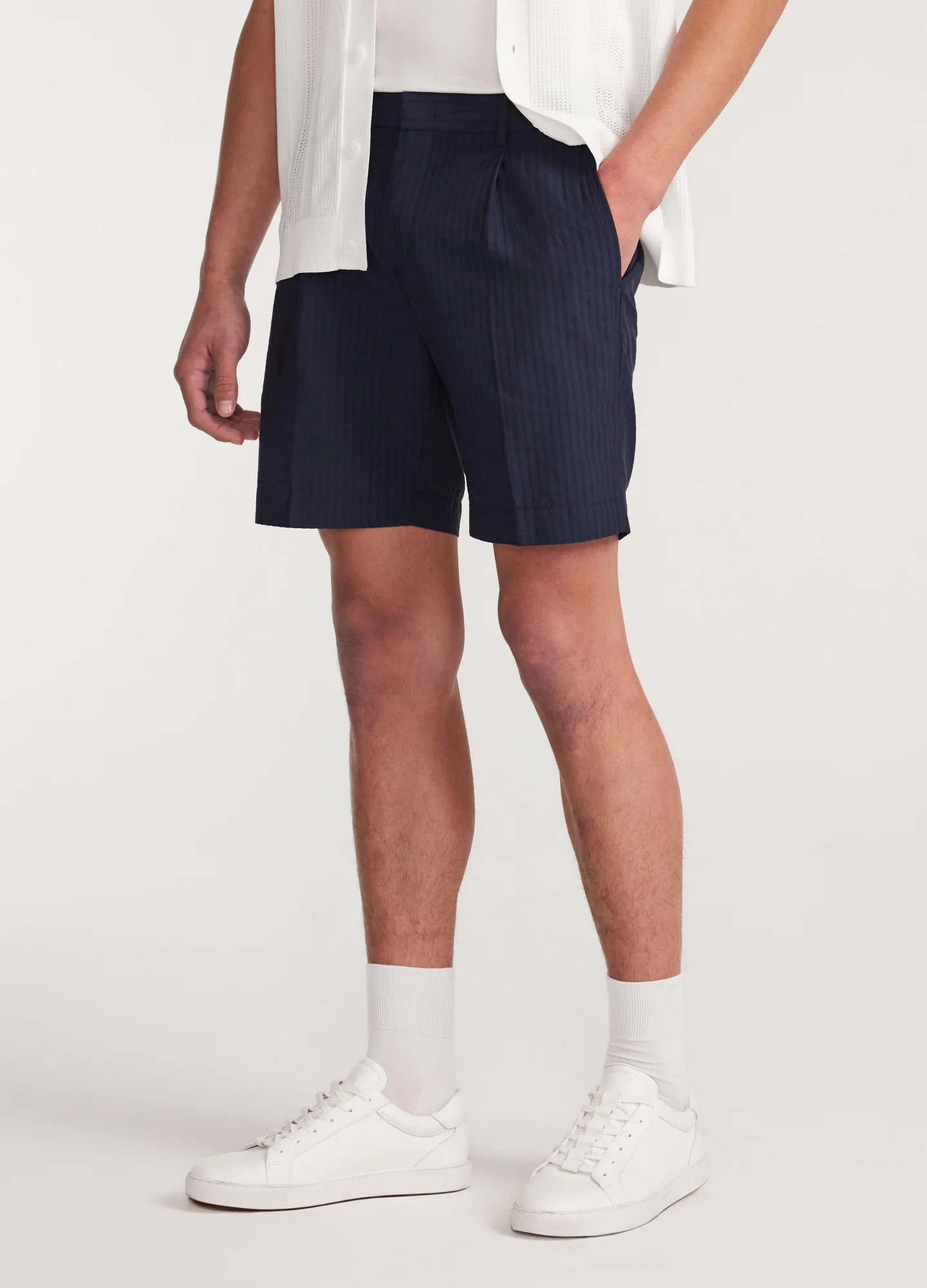 Soft Seersucker Shorts Navy - Image 3