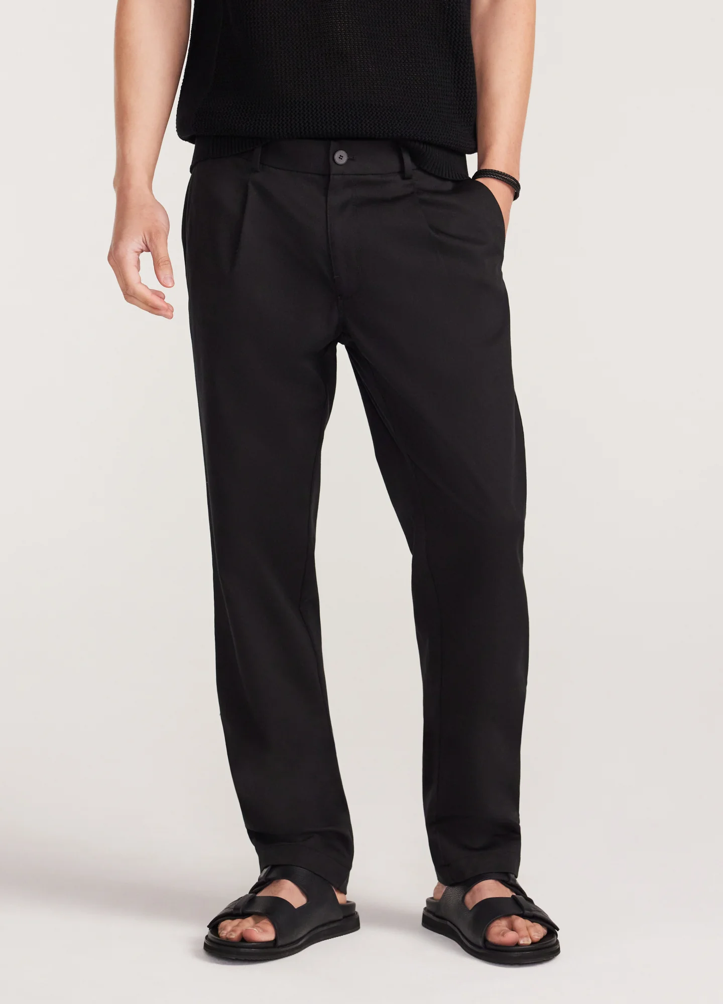 Soft Twill Elastic Waist Pants Black - Image 3