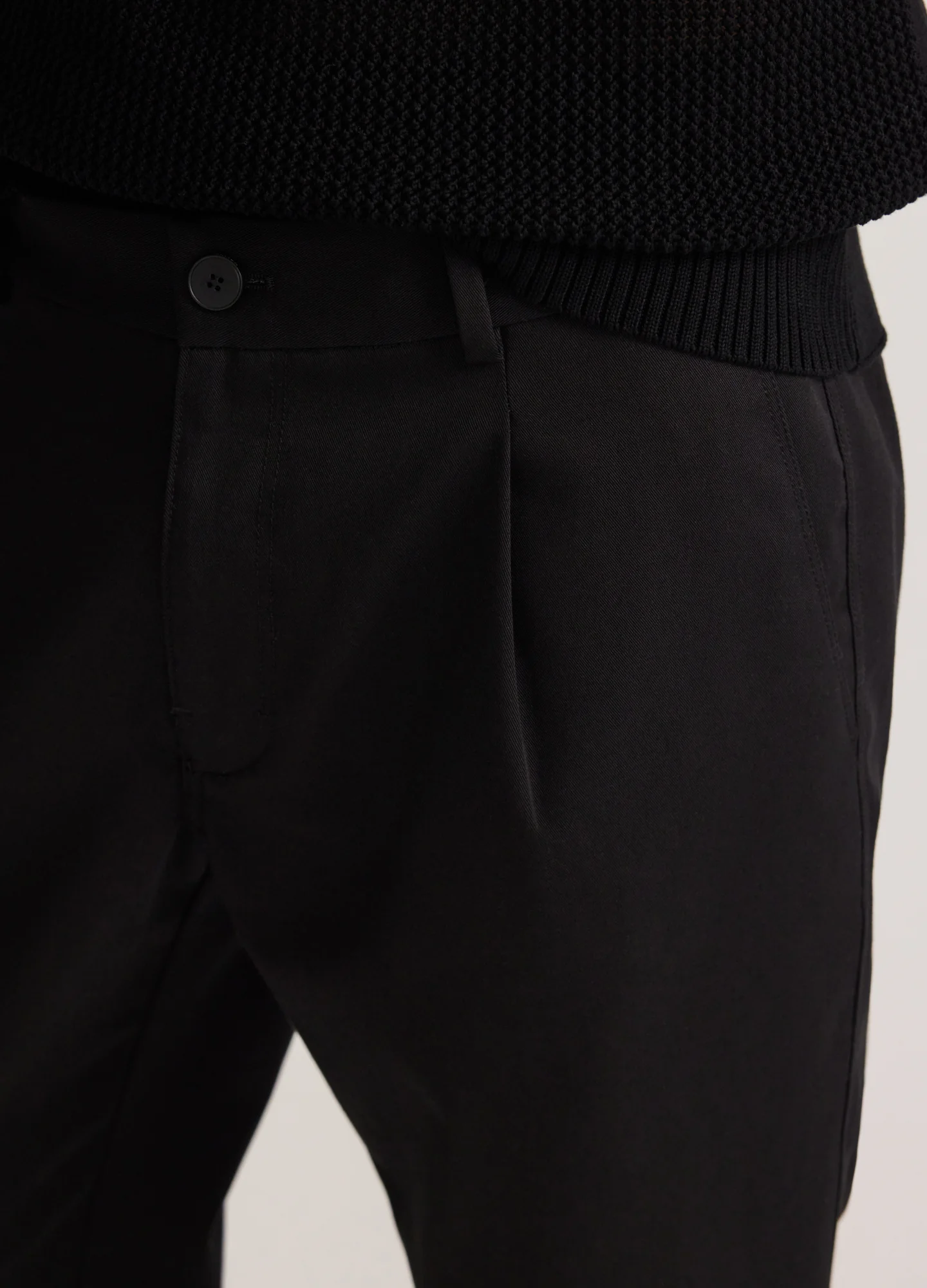 Soft Twill Elastic Waist Pants Black - Image 4