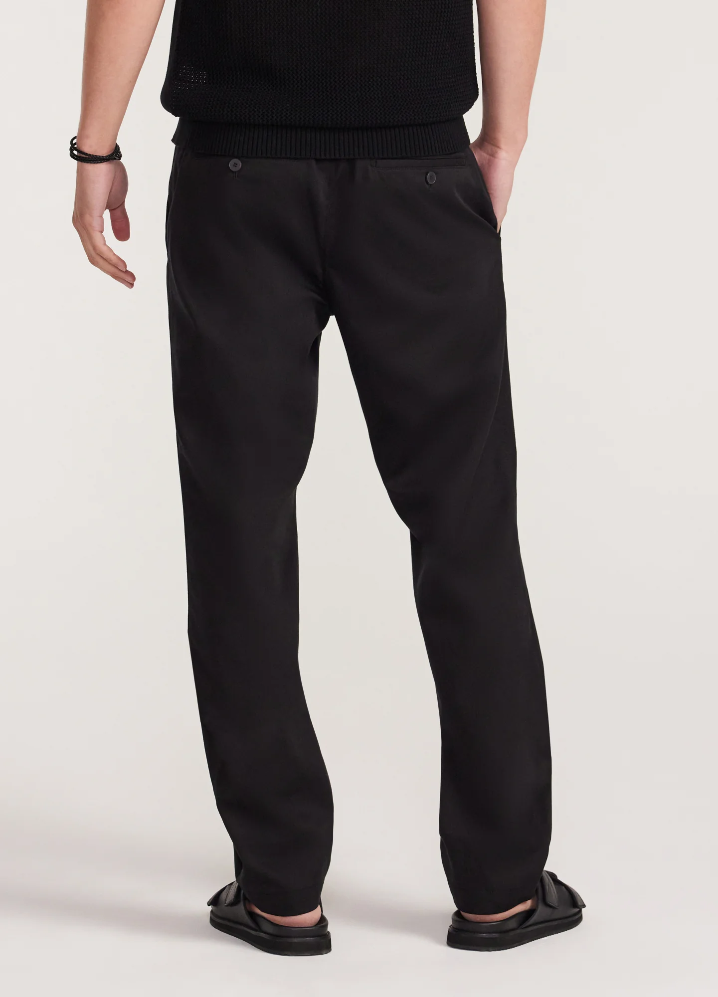 Soft Twill Elastic Waist Pants Black - Image 5