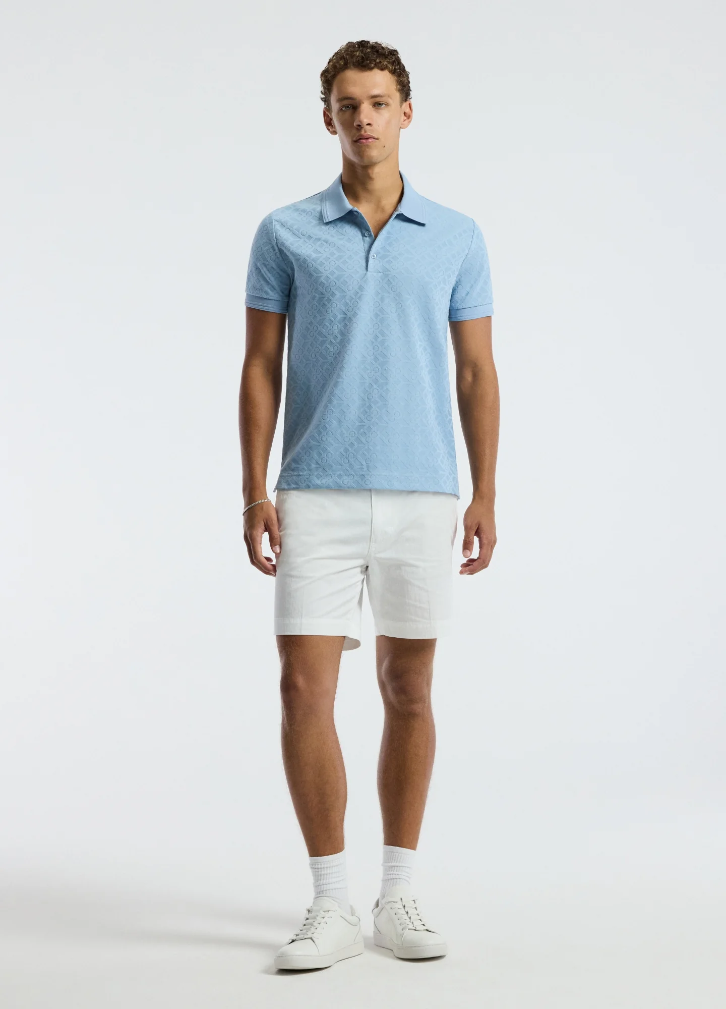 Solid Monogram Polo Pale Blue - Image 2