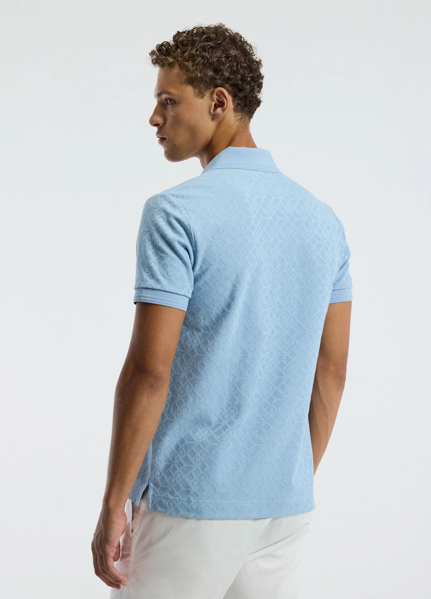 Solid Monogram Polo Pale Blue - Image 5