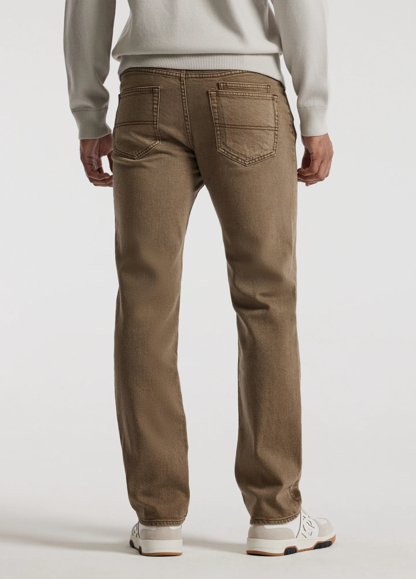 Straight Fit Tinted Jeans Sand - Image 4