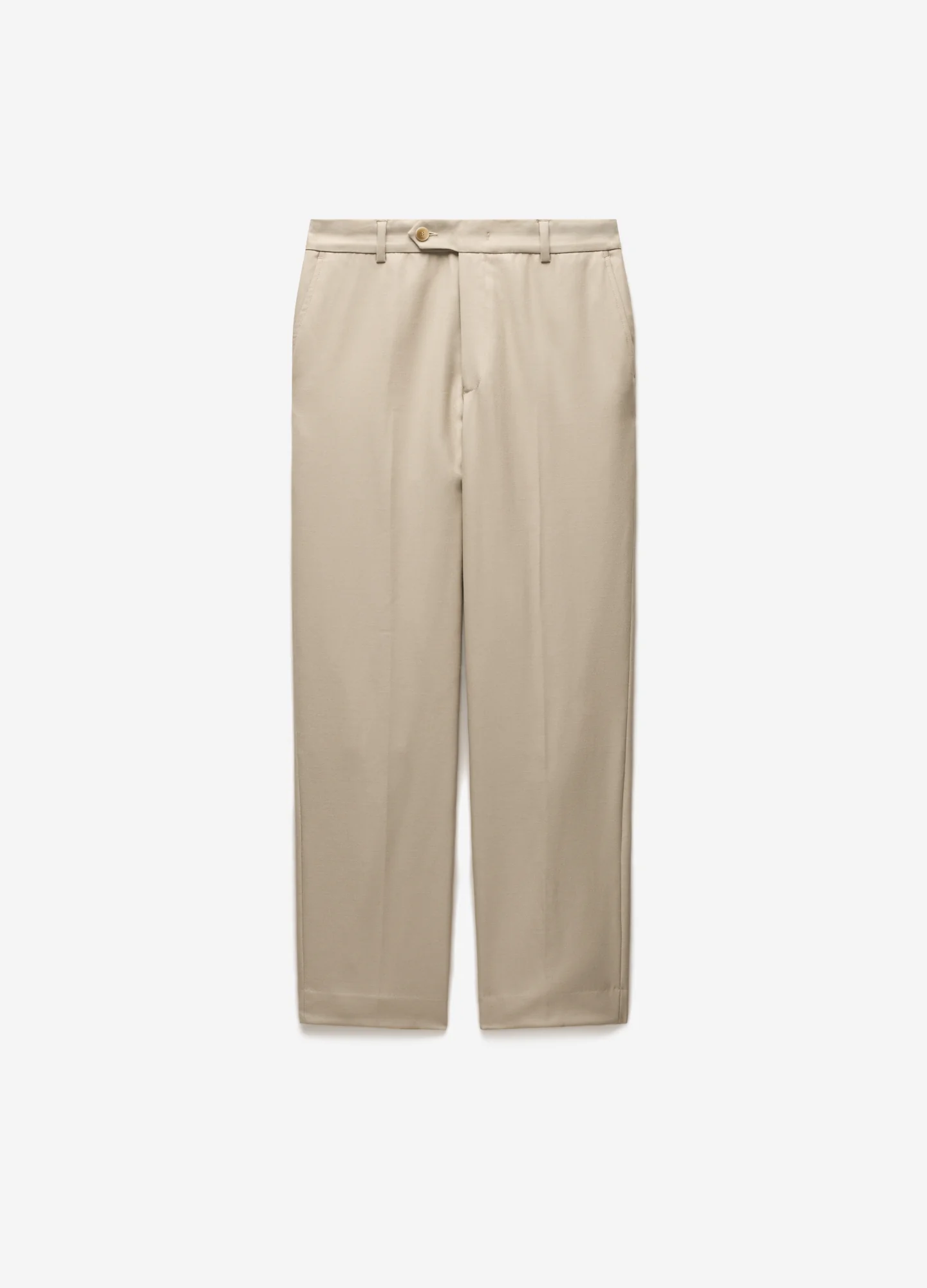 Straight Leg Wool Pants Sand