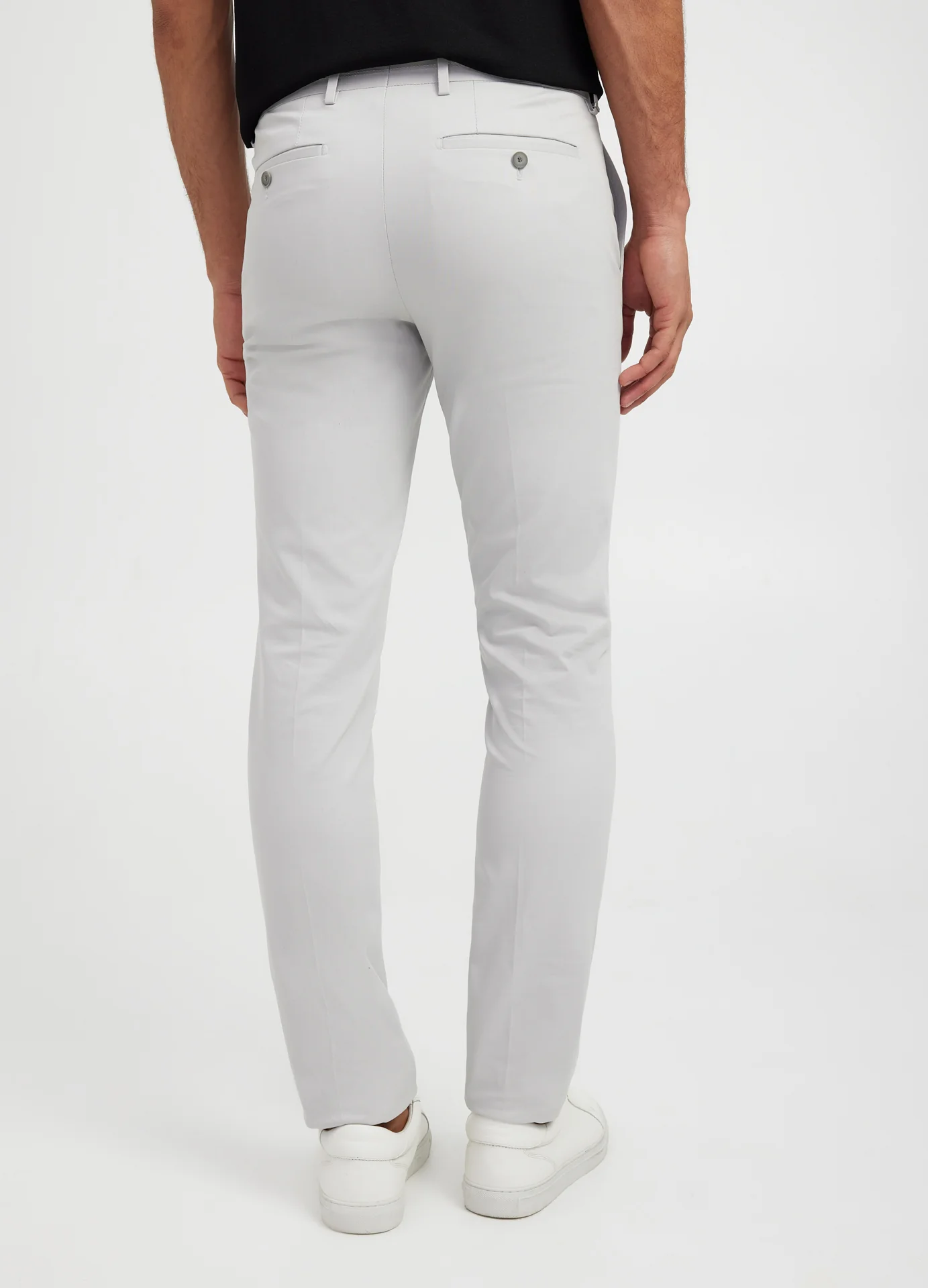 Stretch Cotton Cavalry Twill Pant Light Grey - Image 3