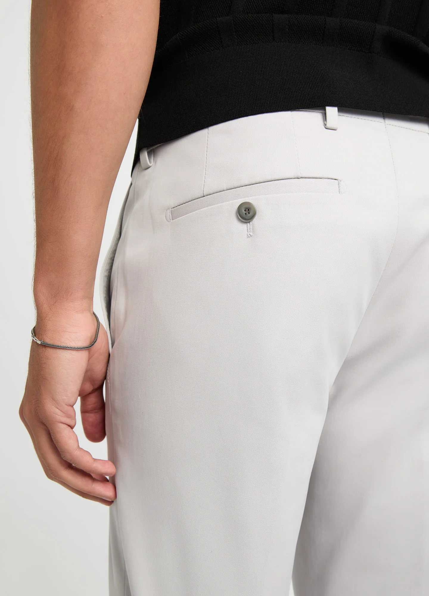 Stretch Cotton Cavalry Twill Pant Light Grey - Image 5
