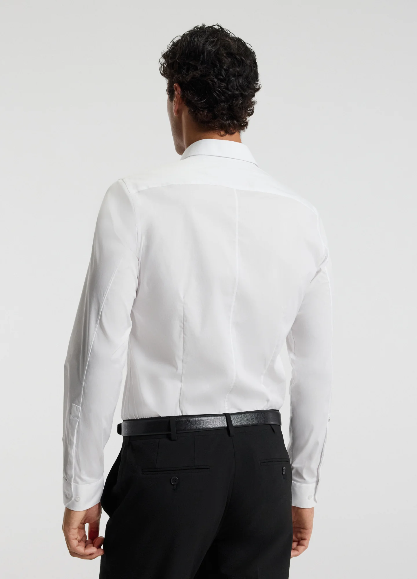 Stretch Cotton Poplin Shirt White - Image 5