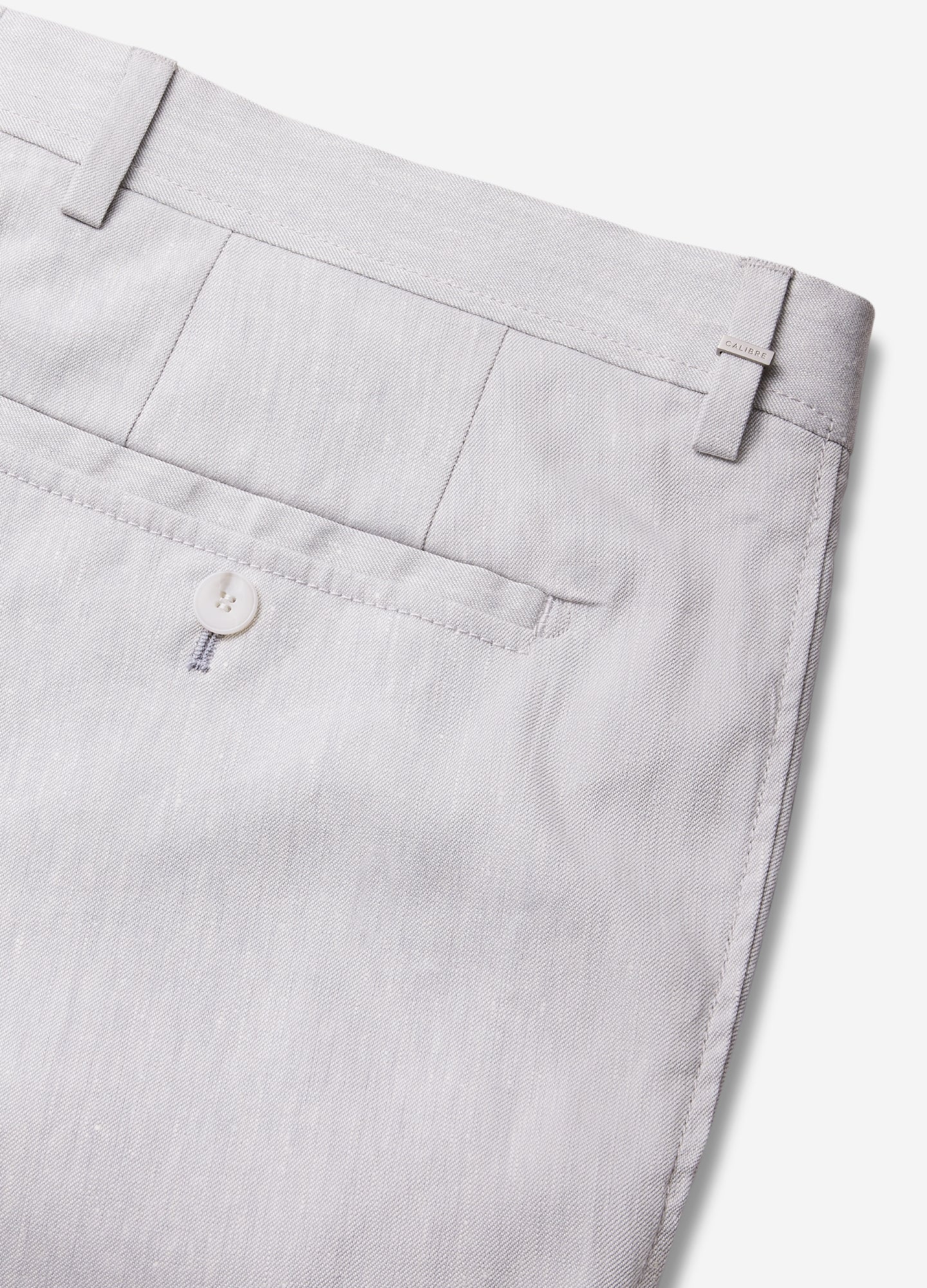 Stretch Linen Cotton Pants Silver - Image 6
