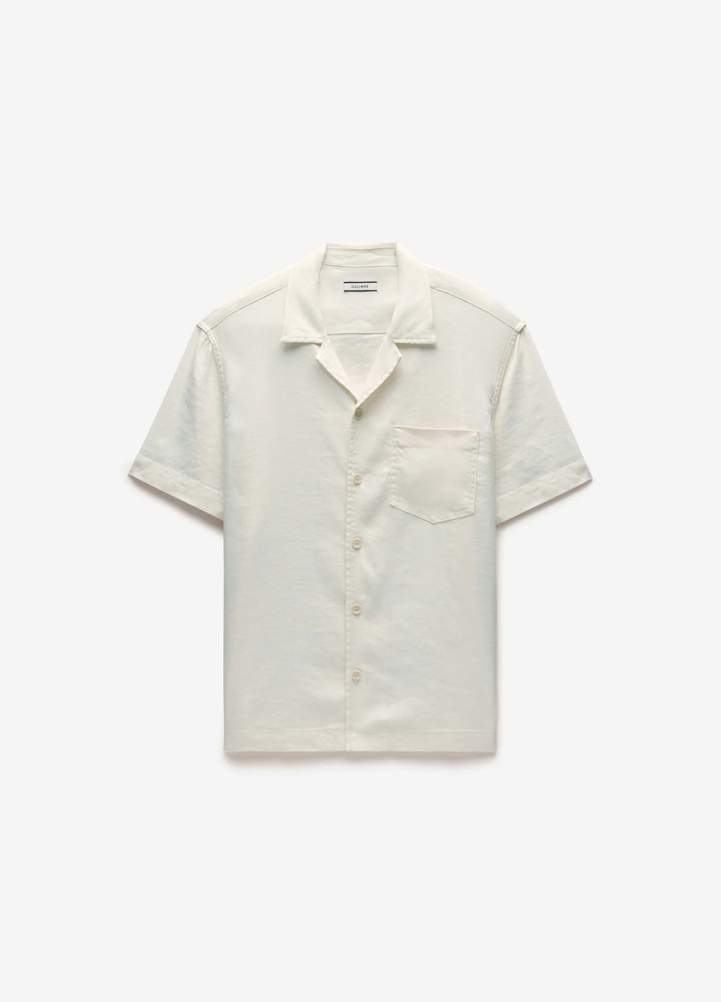 Stretch Linen Short Sleeve Shirt Ivory