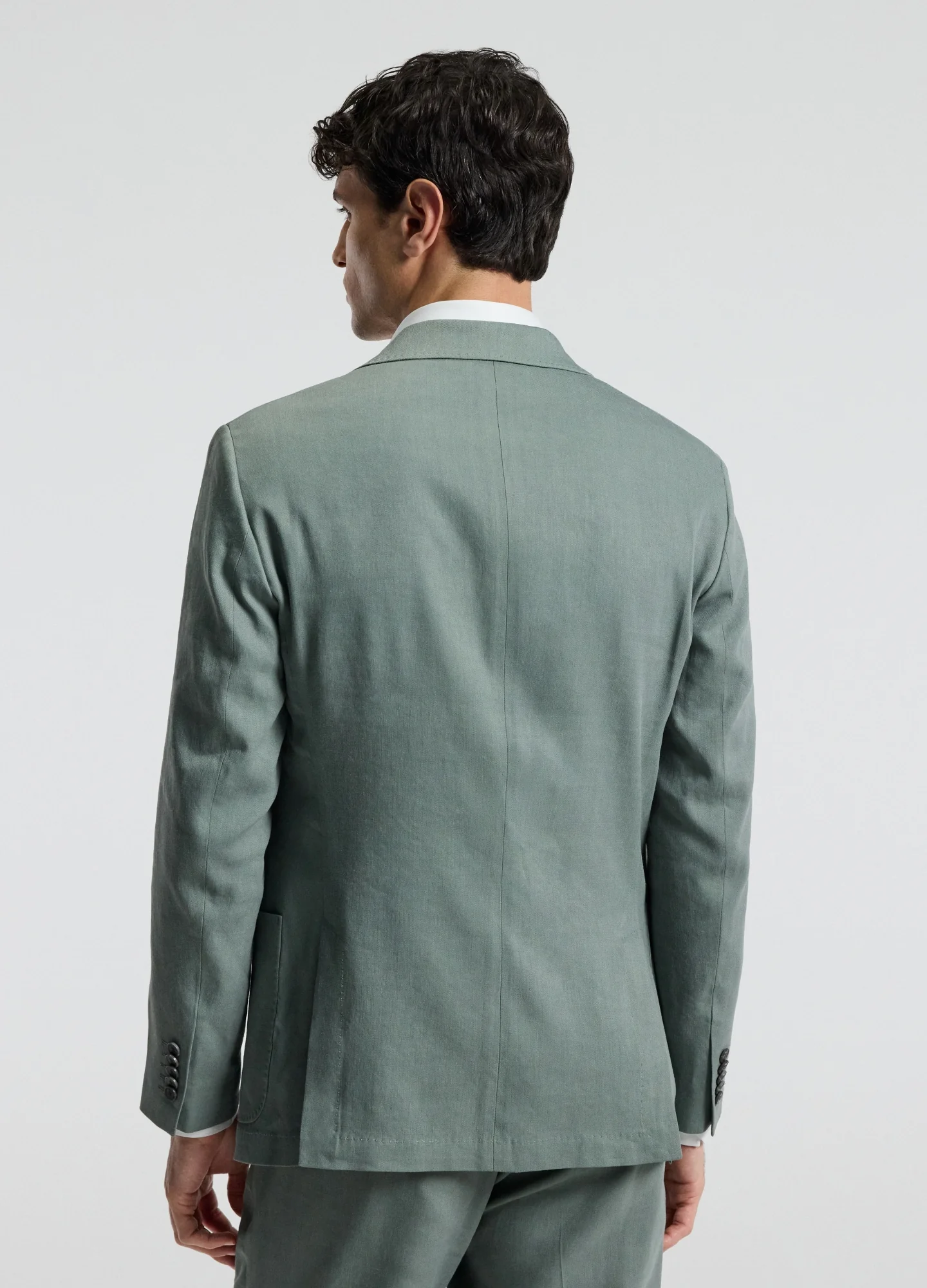 Stretch Linen Suit Jacket Neo Green - Image 5