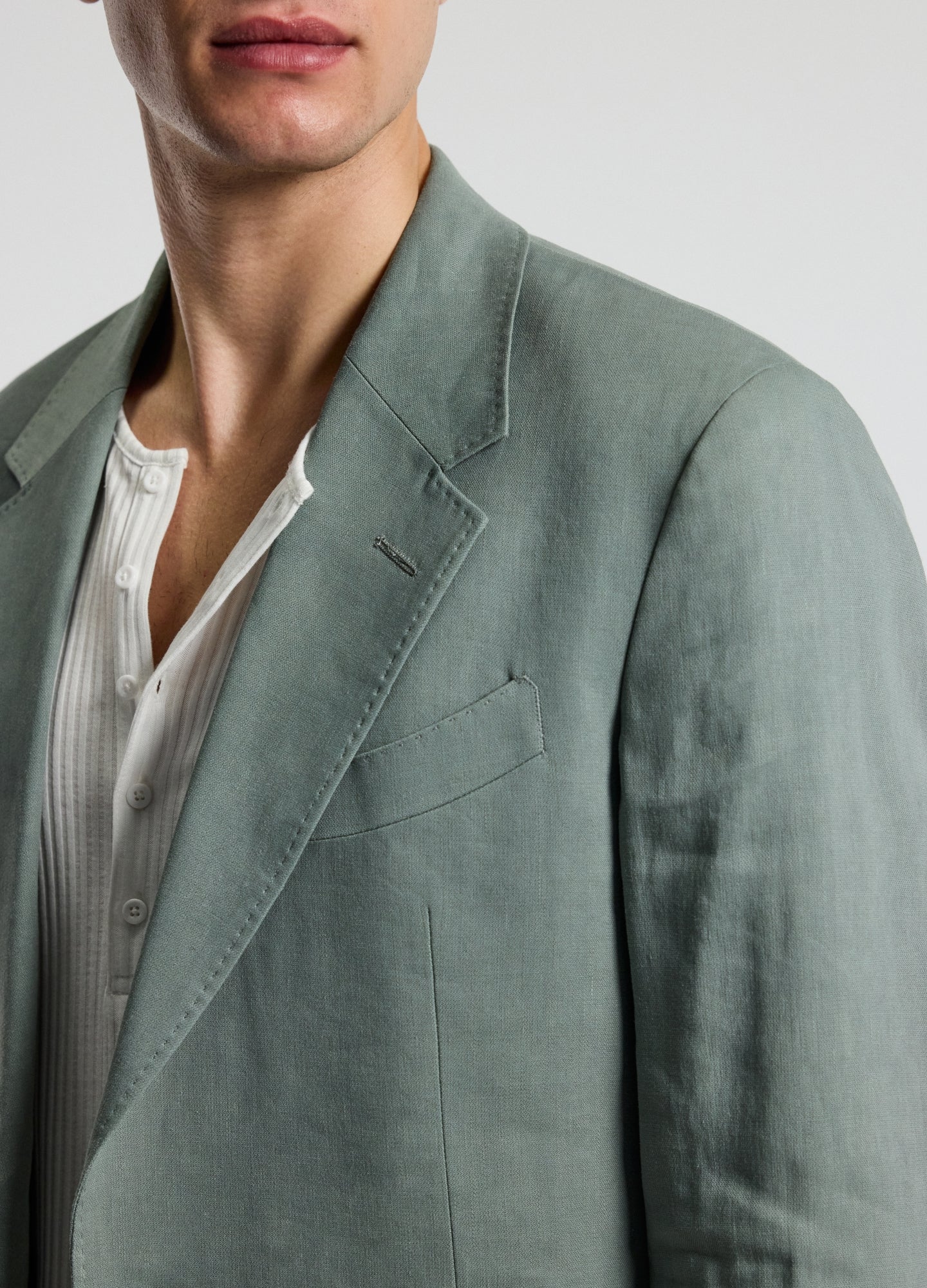 Stretch Linen Suit Jacket Neo Green - Image 9