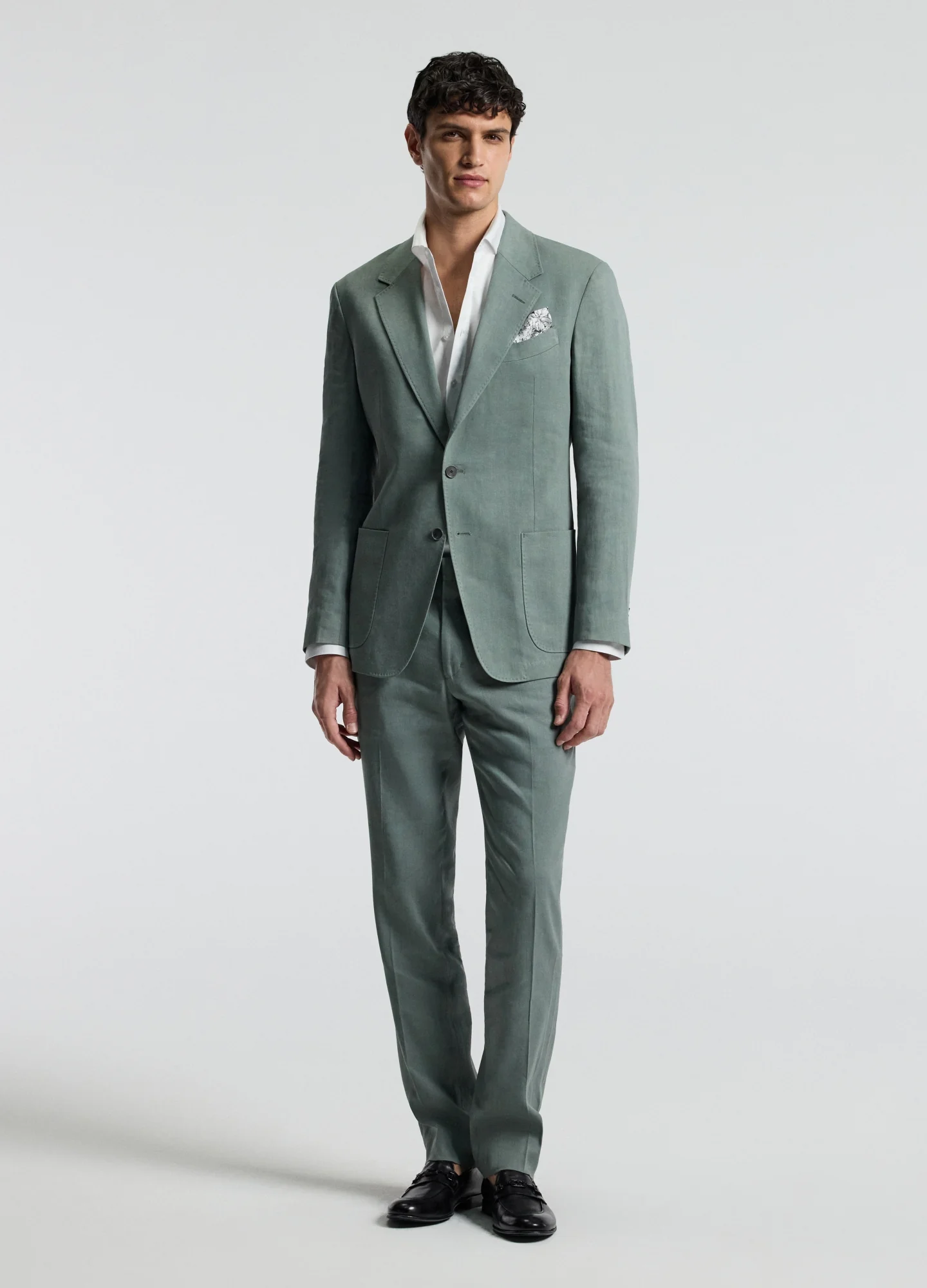 Stretch Linen Suit Pants Neo Green - Image 2
