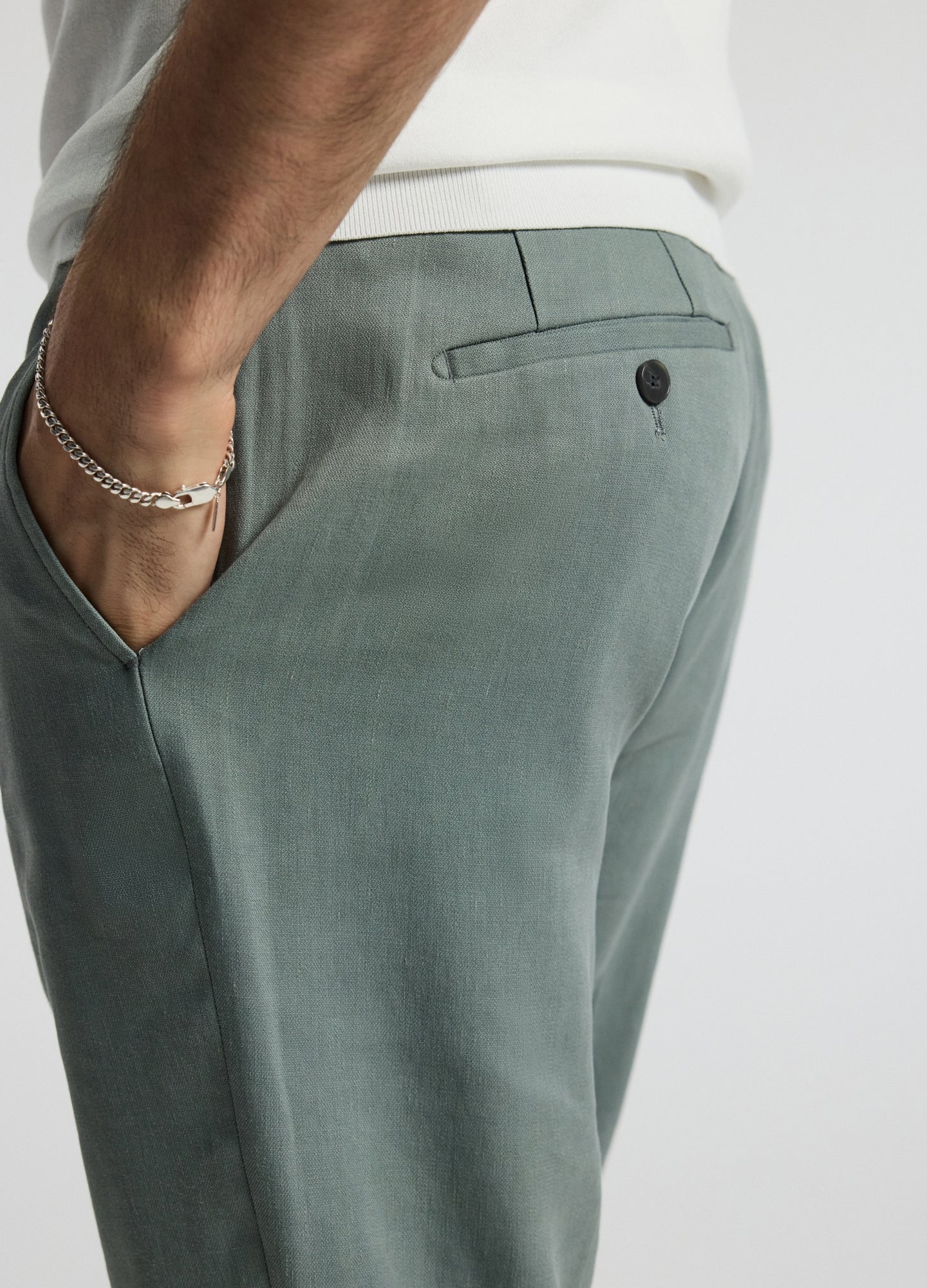 Stretch Linen Suit Pants Neo Green - Image 4