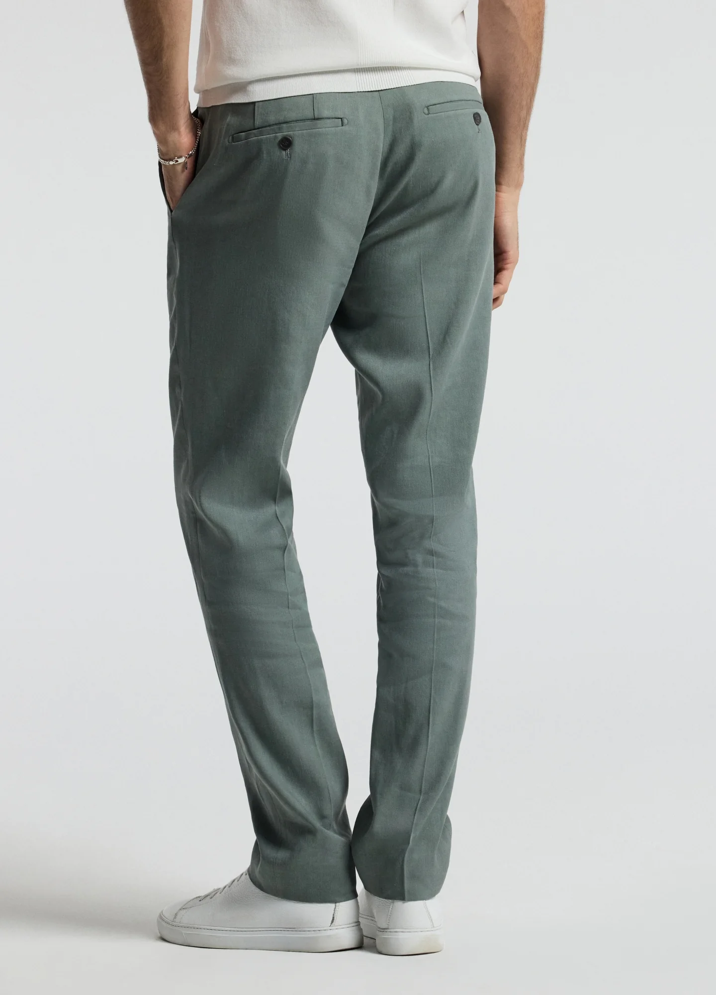 Stretch Linen Suit Pants Neo Green - Image 5