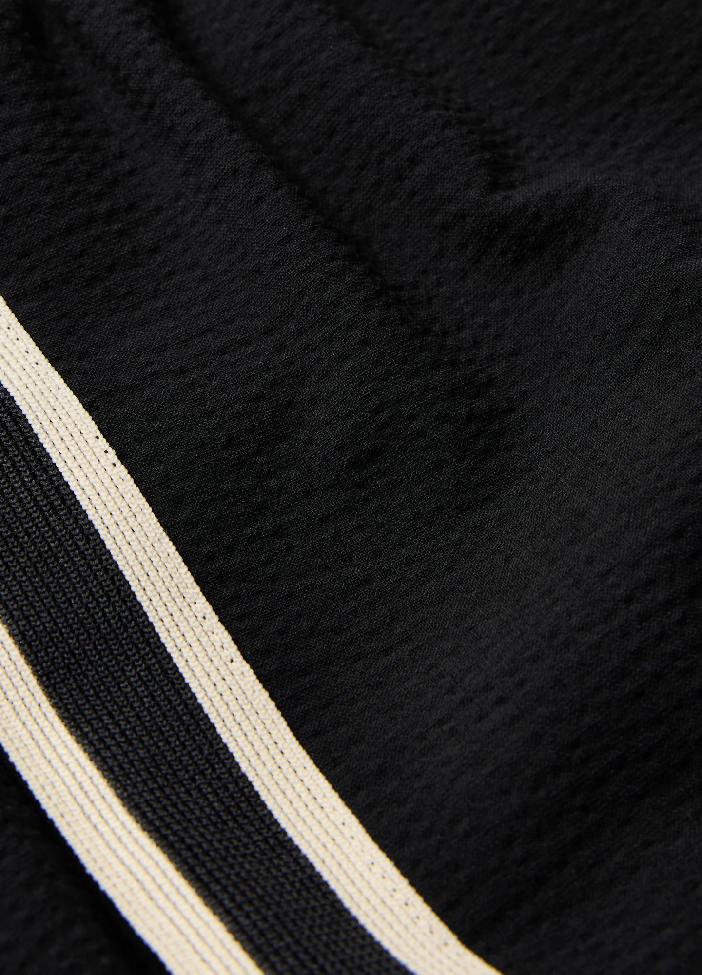Stripe Trim Textured Shorts Black - Image 6
