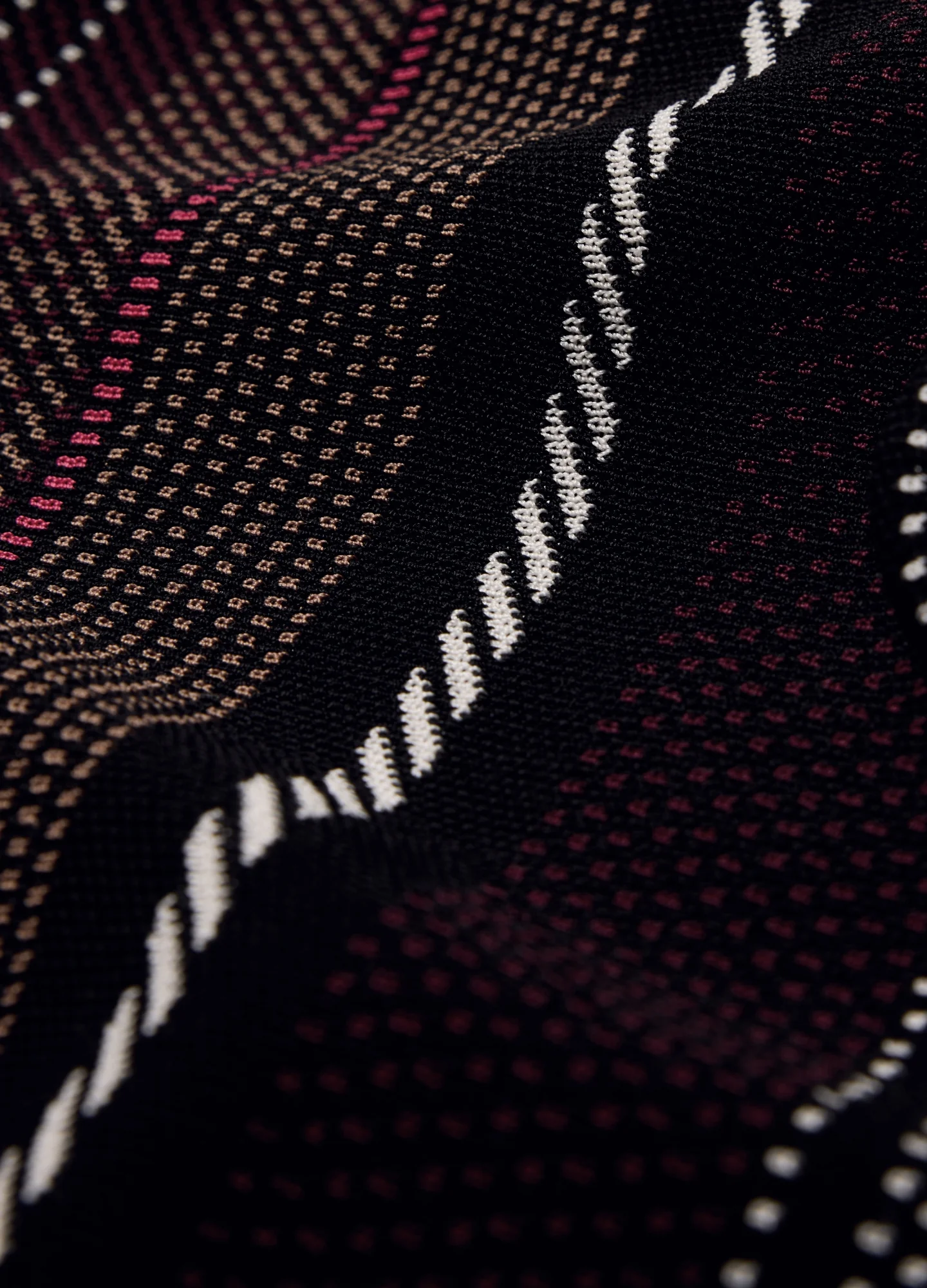 Striped Jacquard Knit Shirt Black - Image 6