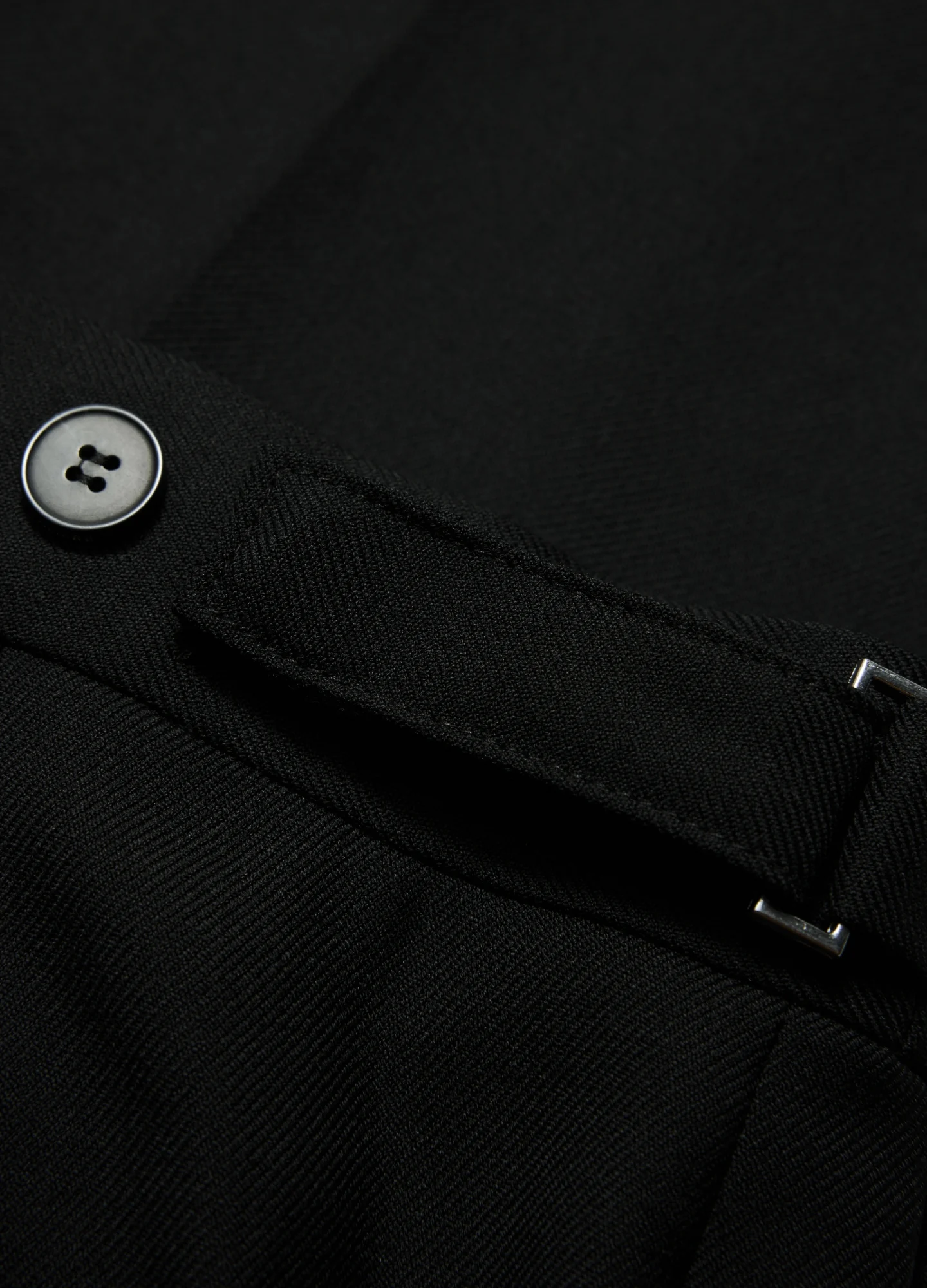 Tab Detail Wool Pants Black - Image 6