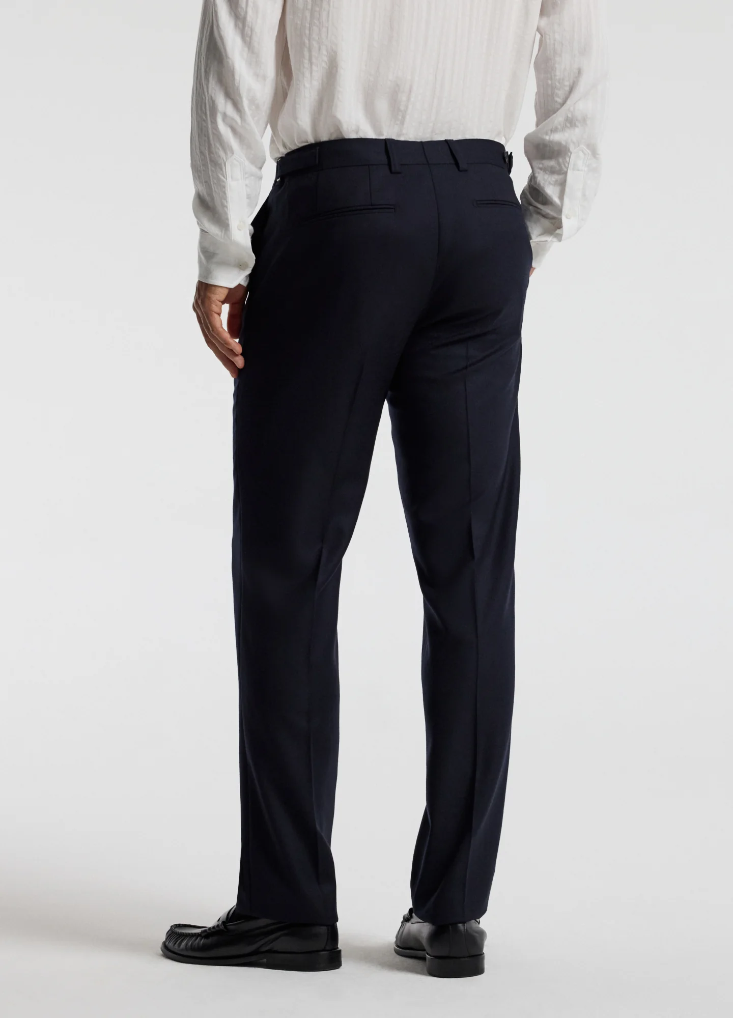 Tab Detail Wool Pants Navy - Image 5