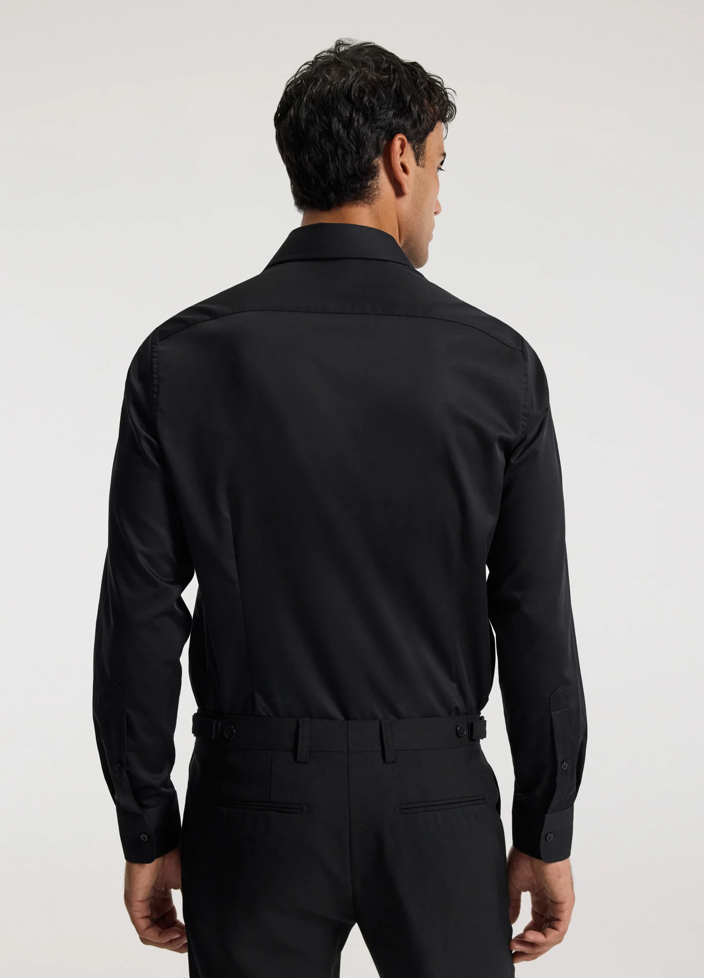 Tailored Cotton Shirt Black - Image 5