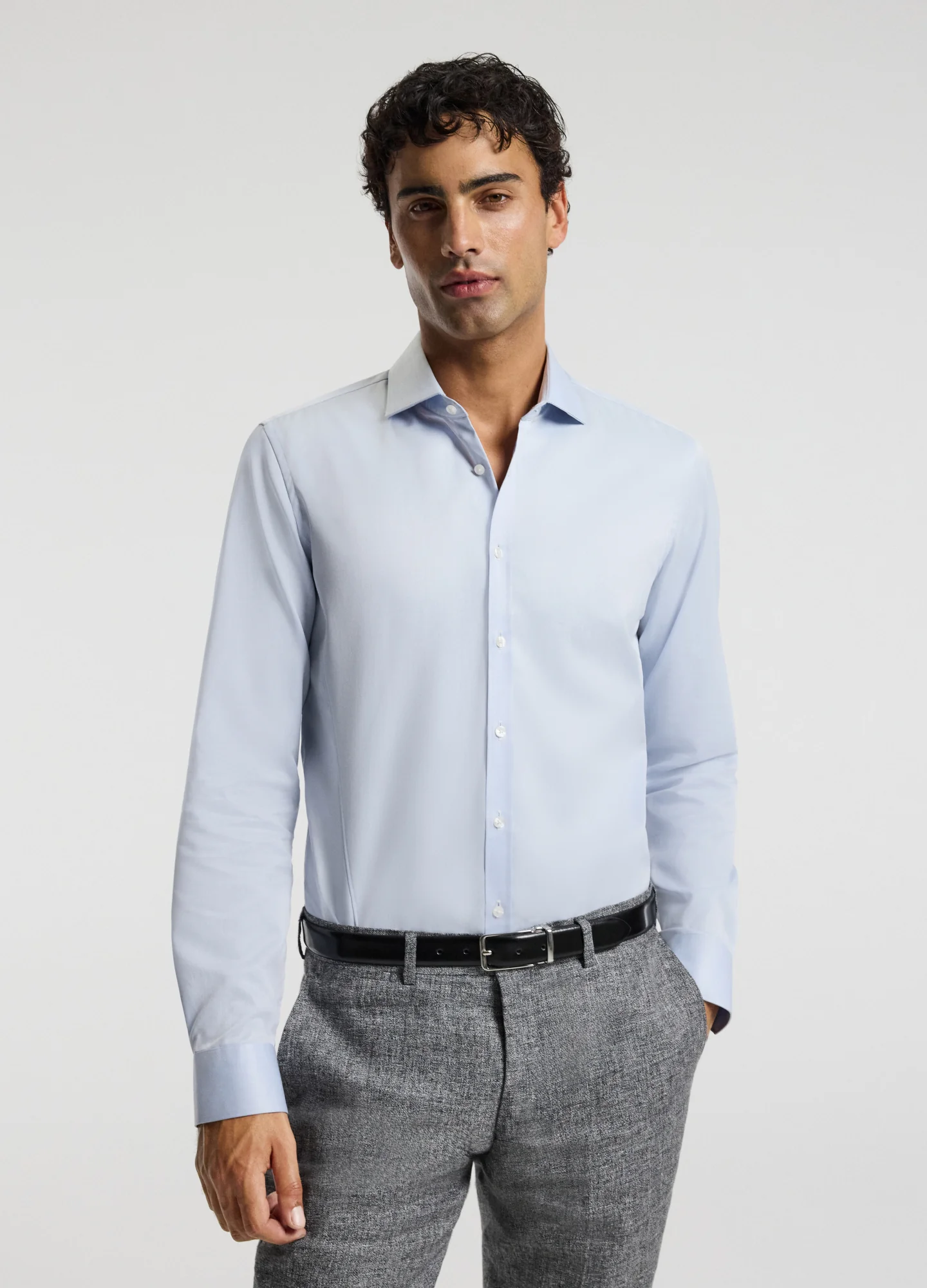 Tailored Fit Signature Twill Shirt Pale Blue - Image 3