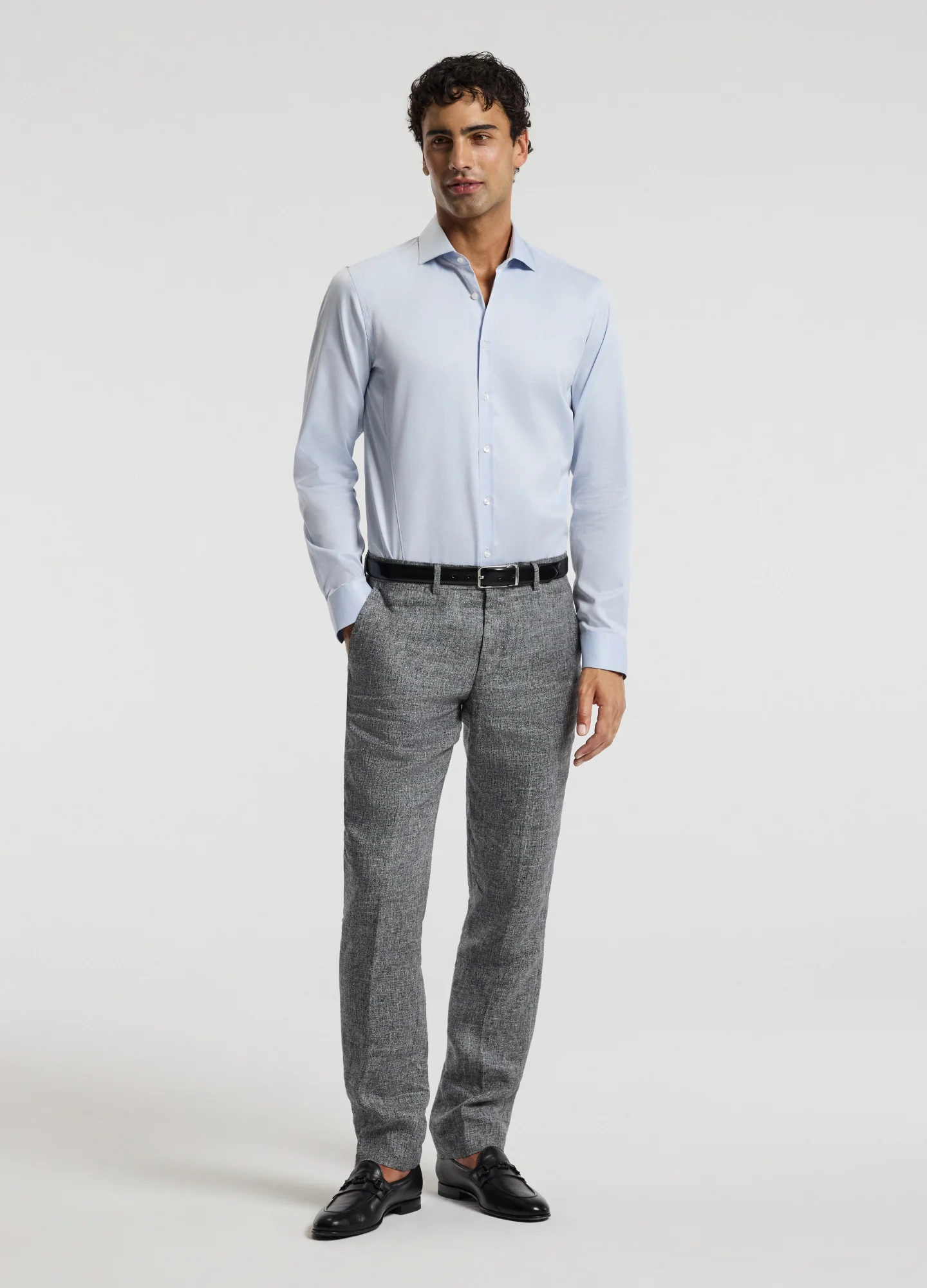 Tailored Fit Signature Twill Shirt Pale Blue - Image 6